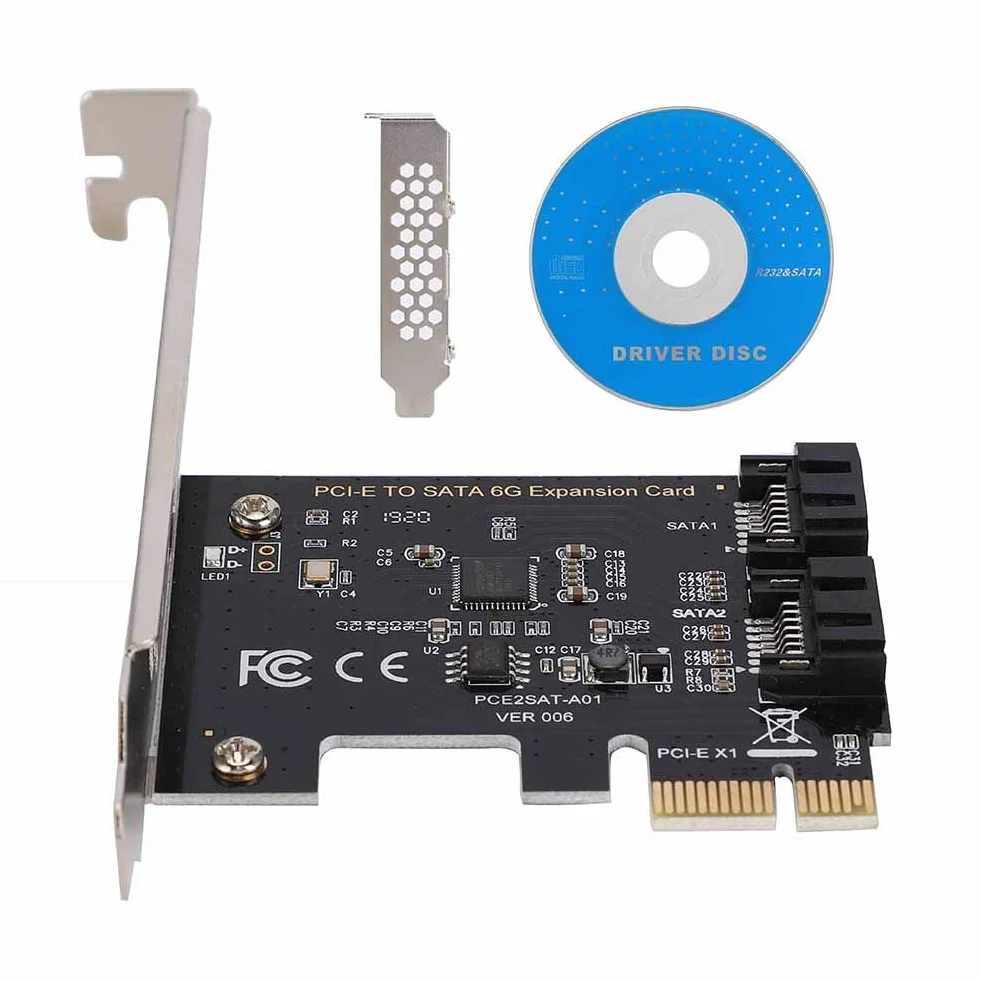 PCI Express SATA, karta kontrolera Richer-R PCI Express na SATA 3.0, 2-portowe karty rozszerzeń SATA III 6Gbps PCI-E (1X 4X 8X 16X) dla / 8 / XP / Server2003 / Linux itp.