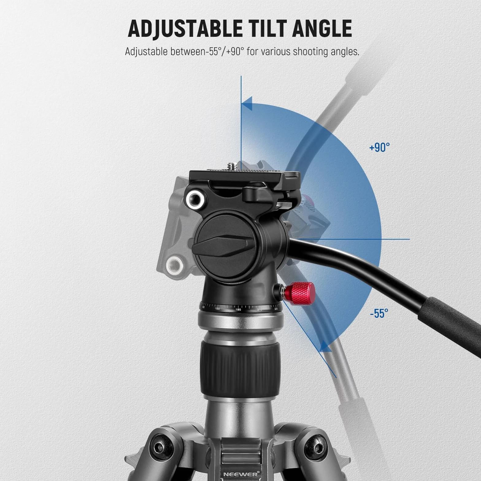 NEEWER Płynna głowica statywu Arca Quick Release, panoramiczna głowica uchylna ze stopu aluminium, ø43 mm, maksymalne obciążenie 3 kg