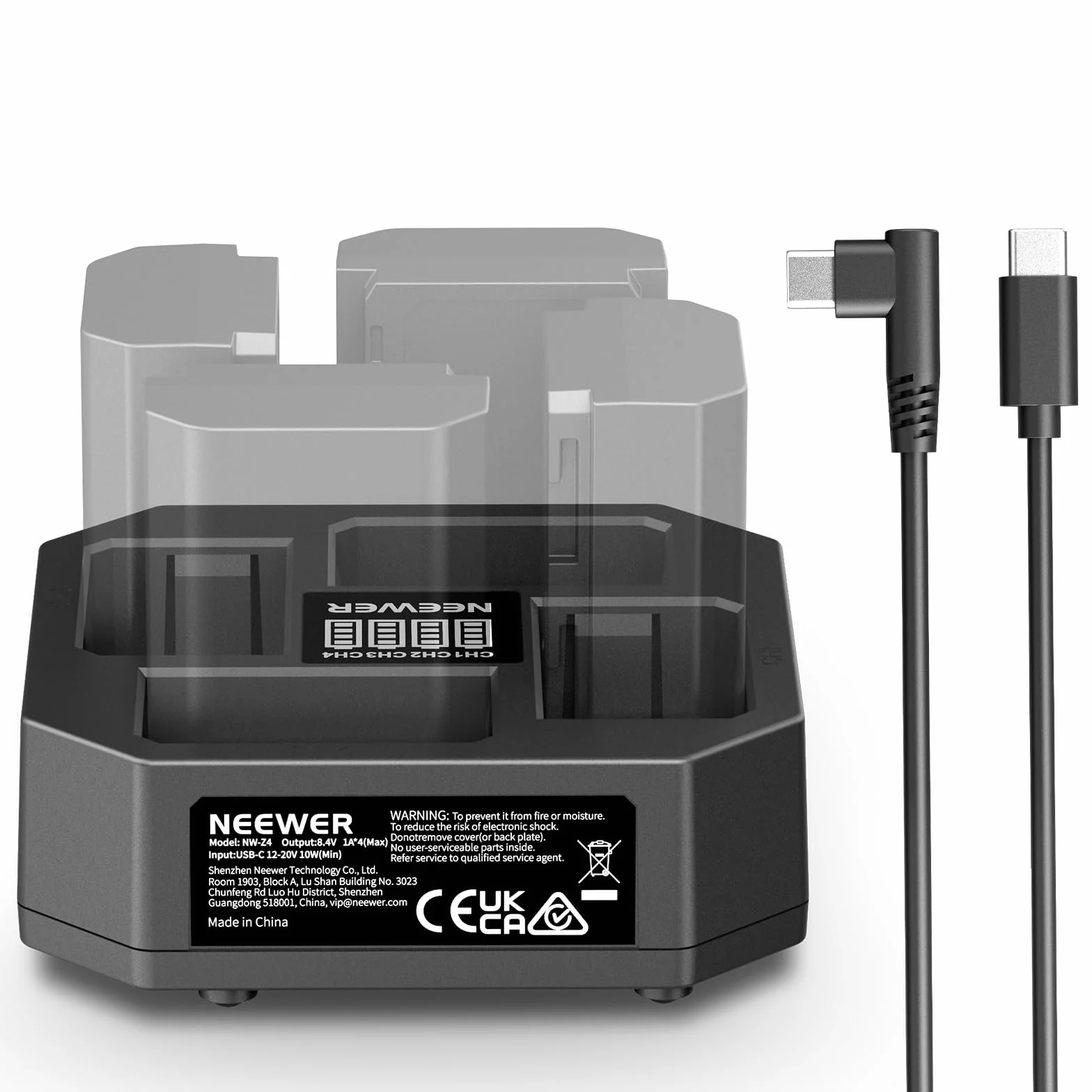 NEEWER Ładowarka NP-FZ100 45 W PD Szybkie Ładowanie z Wyświetlaczem Baterii, Kompatybilna z Sony A7 IV A9iii A1 A7R V A7Cii A6700 ZV-E1 FX3 FX30