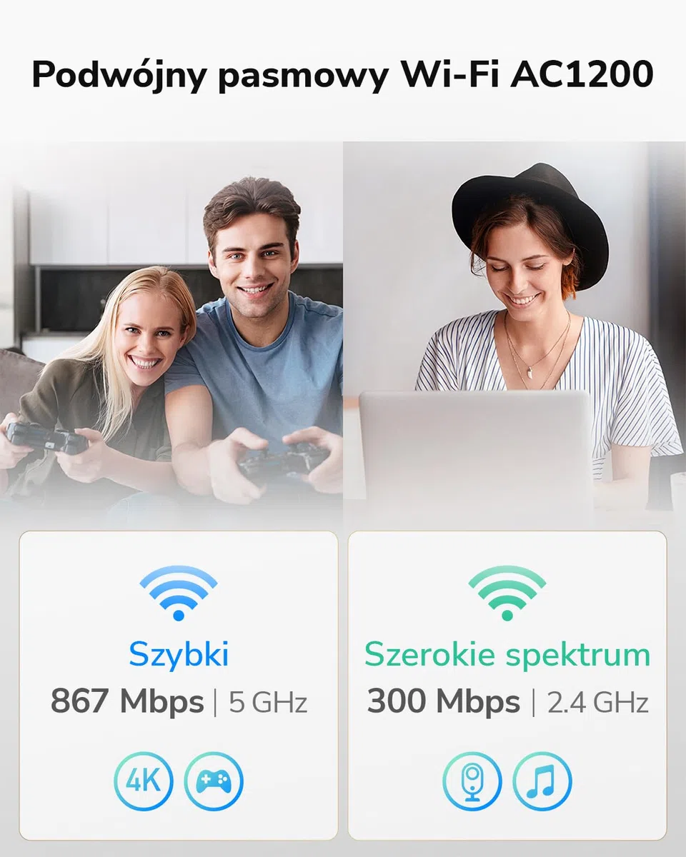Cudy Odblokowany router 4G LTE Cat 4 Fast Modem z gniazdem na kartę SIM, AC1200 WiFi, OpenVPN, Wireguard, IPsec, klient VPN, anteny wewnętrzne, Mesh, LT500E