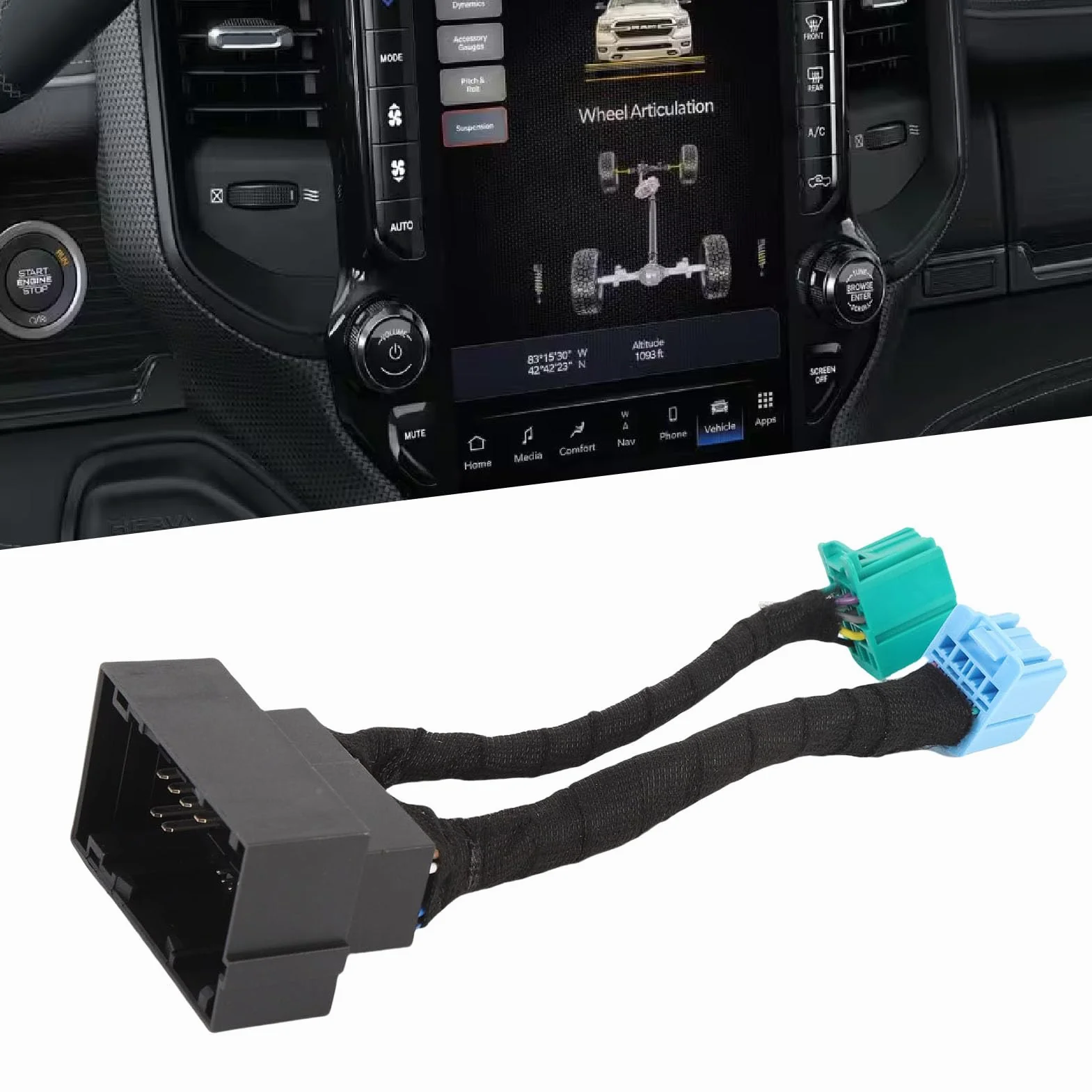 Adapter Antenowy do Stereo CAR, Główne Złącze Integracja Anteny Anteny Radiowej Wymiana Kabla Adaptera UConnect 5 z 5 -calowym lub 8,4 Cali Radiowym