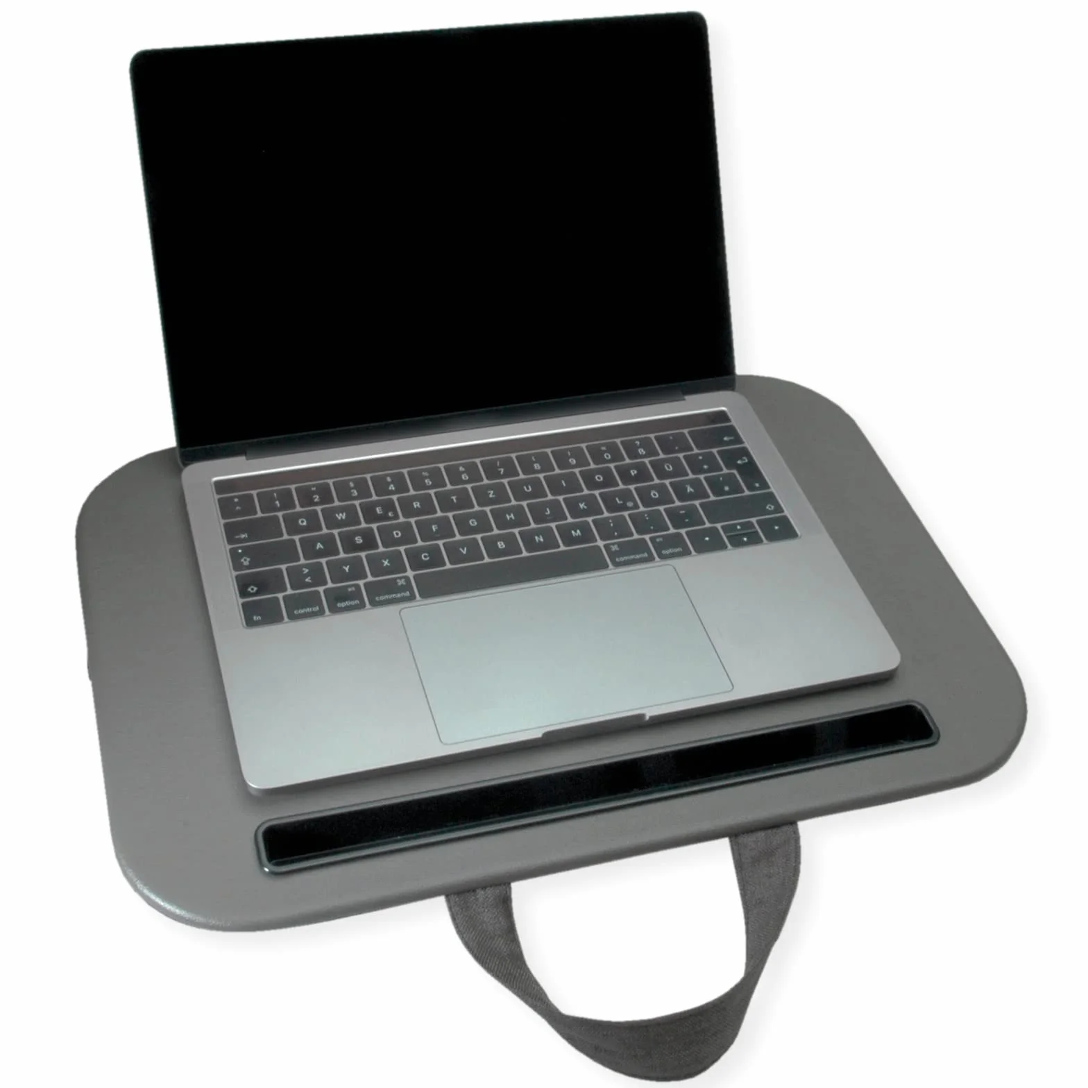 Taca na kolana z poduszką na laptopa i tablet, szara