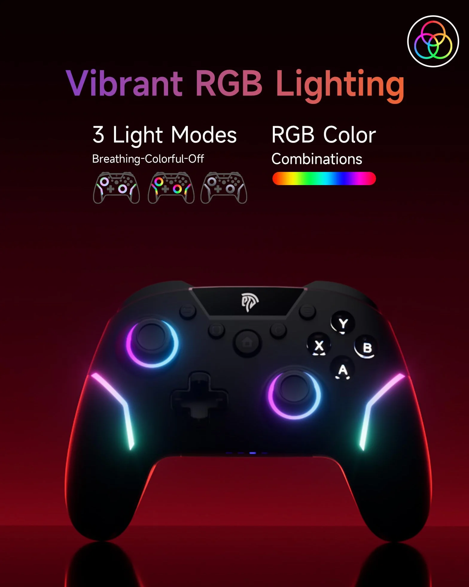 EasySMX X20 bezprzewodowy kontroler PC z RGB, Trigger Hall 2 w 1, zdejmowany joystick hall, mechaniczne przyciski - akumulator 1000 mAh, kompatybilny z komputerem / przełącznikiem/telefonem komórkowym