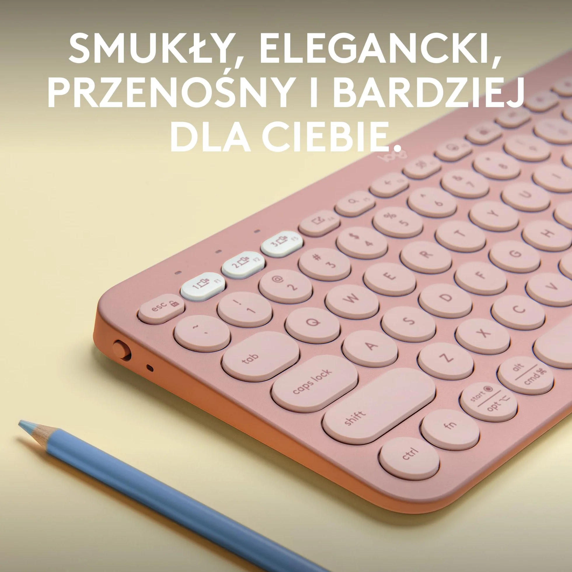 Logitech Pebble Keys 2 K380s, bezprzewodowa klawiatura Bluetooth do wielu urządzeń z ustawianymi skrótami, smukła, przenośna, przełączanie, Windows, macOS, iPadOS, Android, Chrome OS, QWERTY US-Różowy