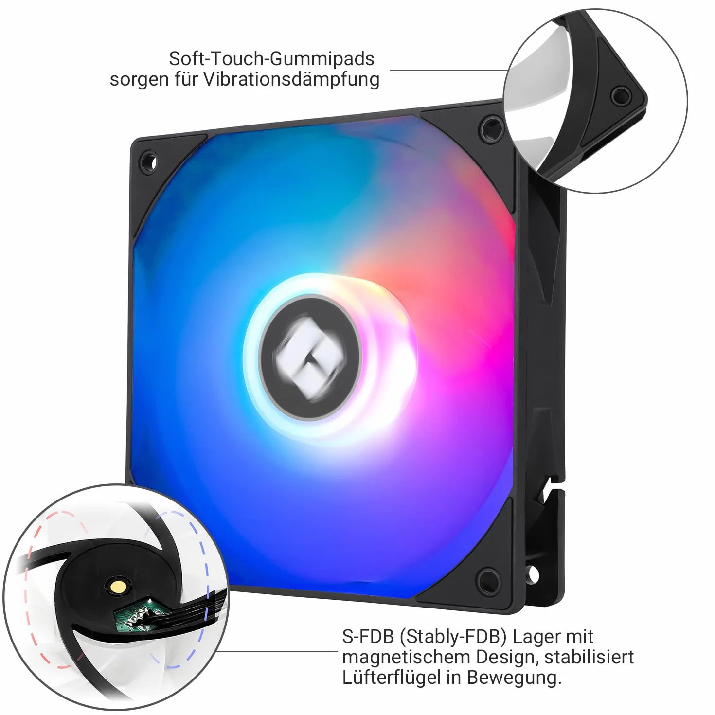 THERMALRIGHT Wentylator chłodzący CPU TL-C12RB-S V2 PWM do obudowy komputera, 4-pinowe złącze PWM z obudową ARGB, prędkość 1500 obr./min. Wentylator odwrócony do chłodzenia komputera (120 mm, czarny)