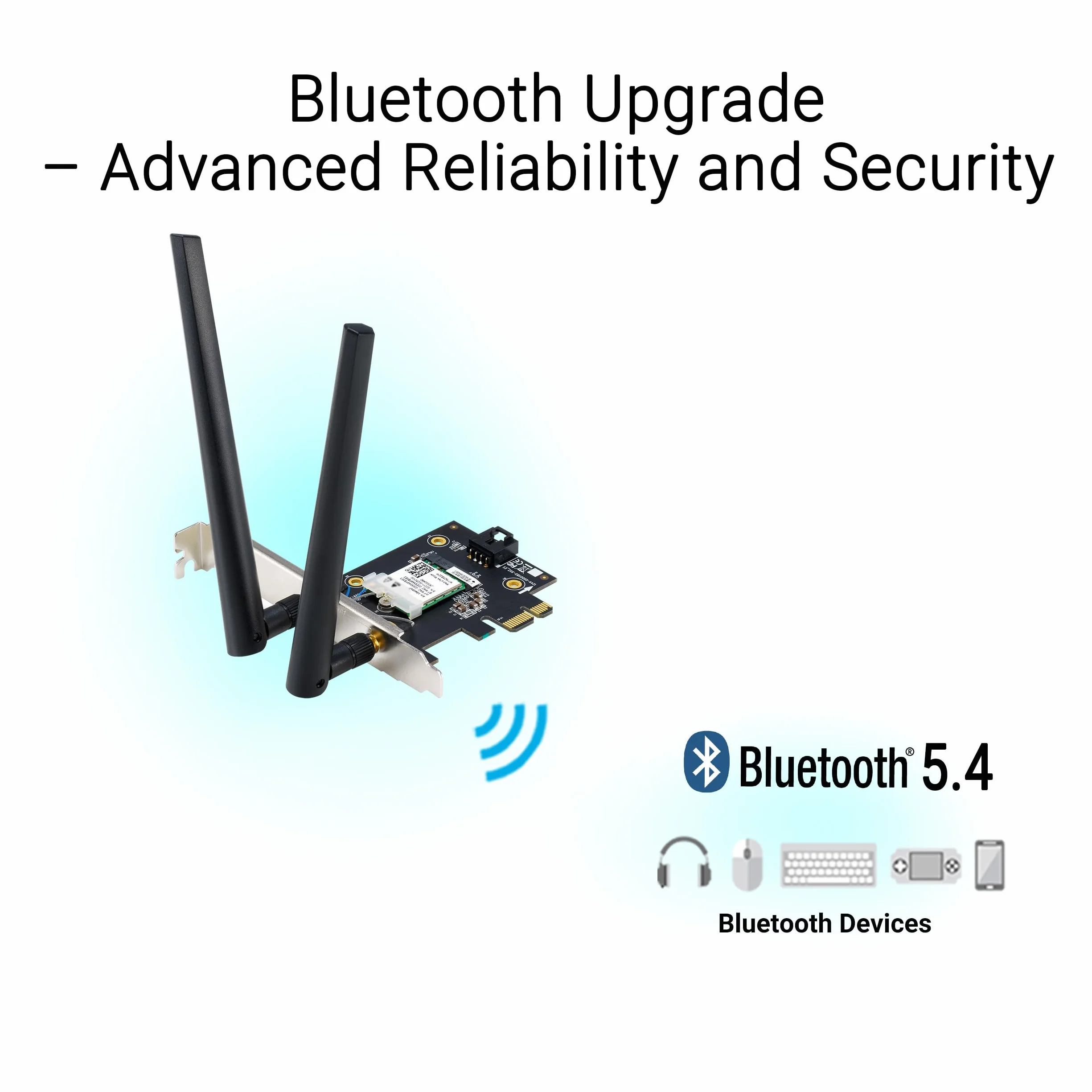ASUS BE6500 Triband 7 PCI-E WiFi adapter 802.11be Bluetooth 5.4, bezpieczeństwo sieci WPA3, OFDMA i MU-MIMO, operacja Multi-Link