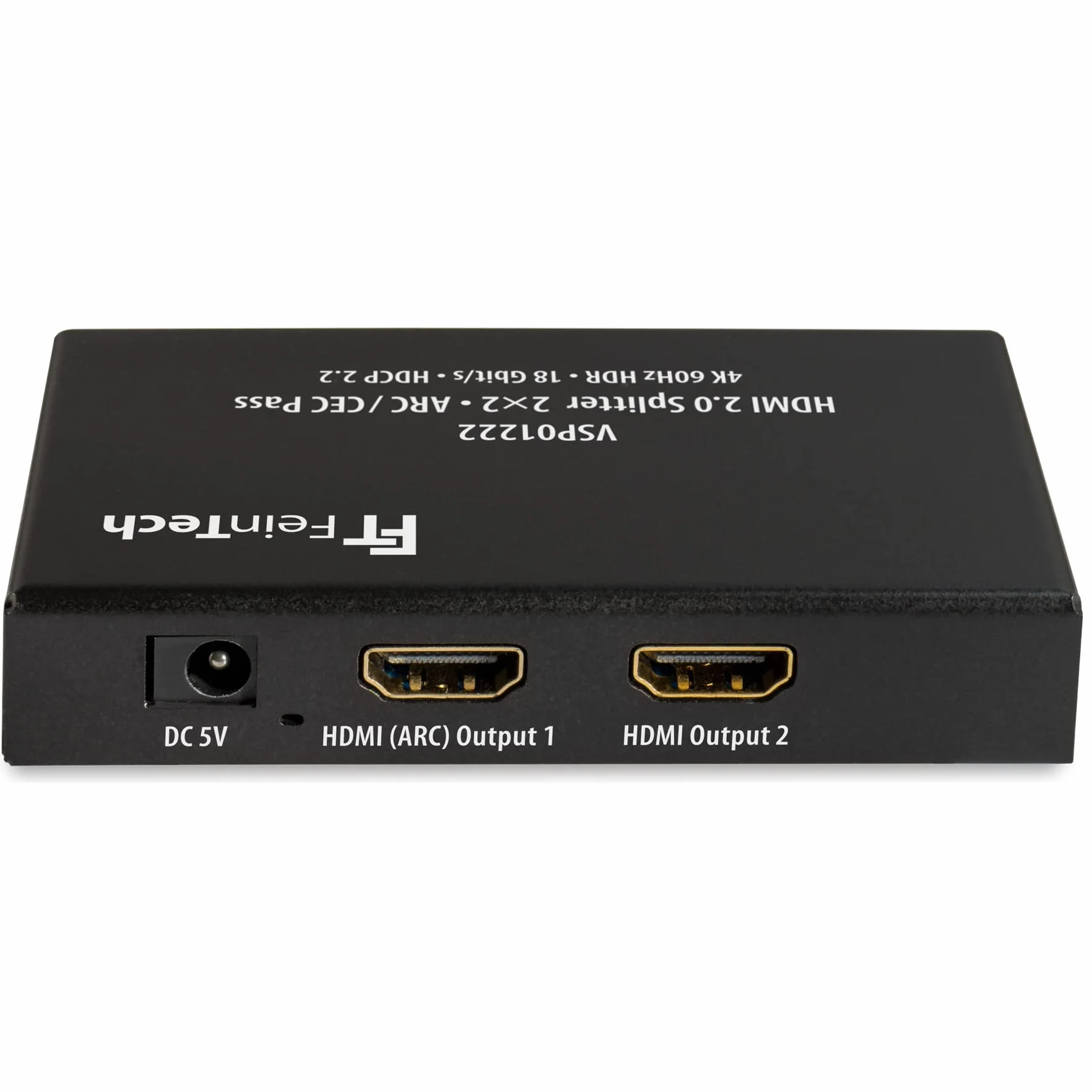 FeinTech VSP01222 HDMI 2.0 rozdzielacz 2 wejścia, 2 wyjścia, skaler, ARC, paszport do odbiornika AV 4K 60Hz HDR