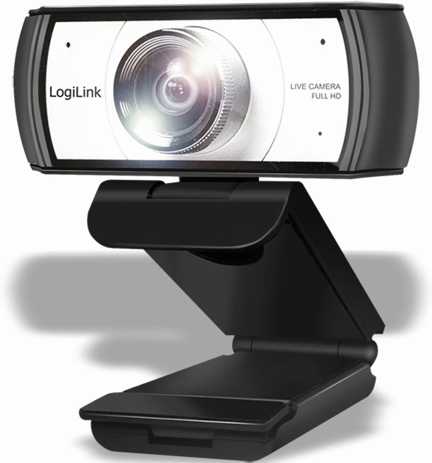 LogiLink UA0377 - kamera internetowa HD USB, obiektyw szerokokątny 120°, podwójny mikrofon z redukcją szumów, ręczna regulacja ostrości, do wideokonferencji i streamingu na żywo, czarna