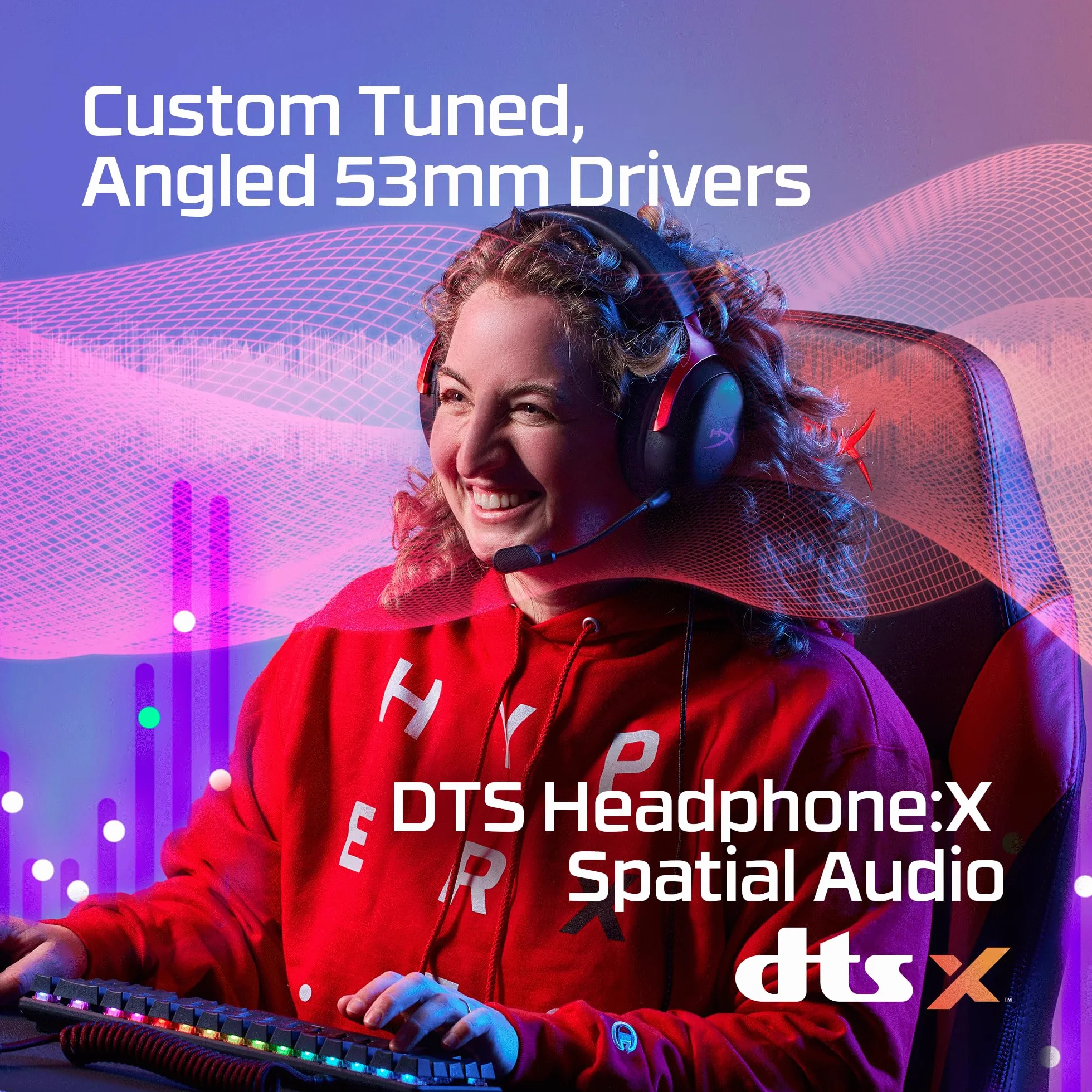 HyperX Cloud III – przewodowy zestaw słuchawkowy do gier, PC, PS5, Xbox Series X|S, kątowy sterownik 53 mm, DTS, pianka memory, stabilna rama, ultra przezroczysty mikrofon 10 mm, USB-C, USB-A, 3,5 mm