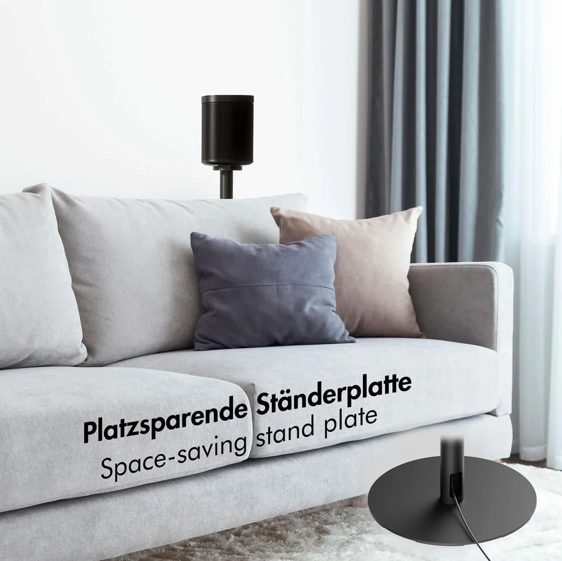 LogiLink BP0208 - stojak na głośniki do SONOS ERA 100 & 300, wysokość: 682-1068 mm, maks. 5 kg, czarny