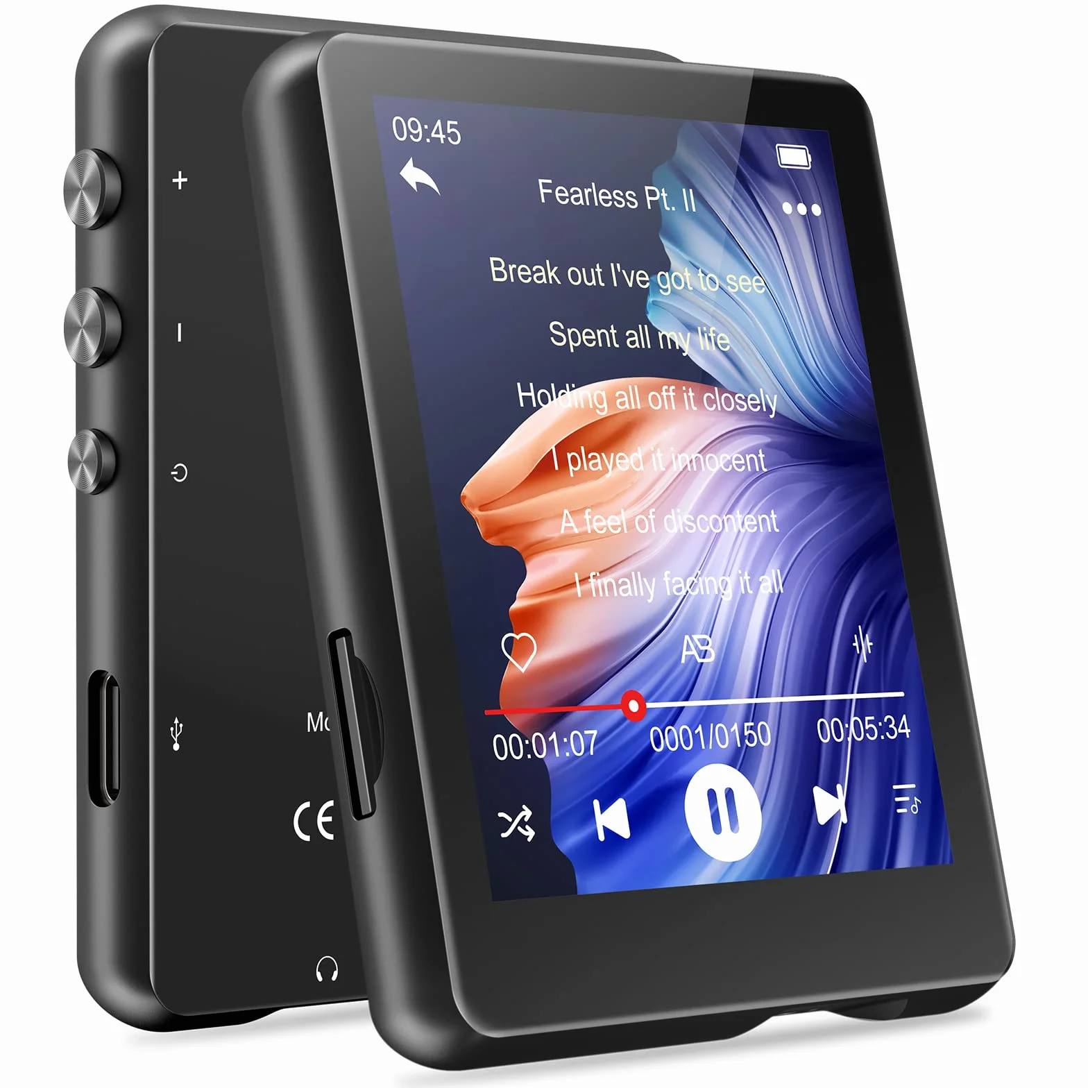 Odtwarzacze MP3 Bluetooth 5.0 32GB 2,4" Przenośny odtwarzacz muzyczny do biegania, Hi Res Audio Video FM Radio Line-in Ebook nagrywania, obsługuje do 128GB TF-kaart (Czarny)