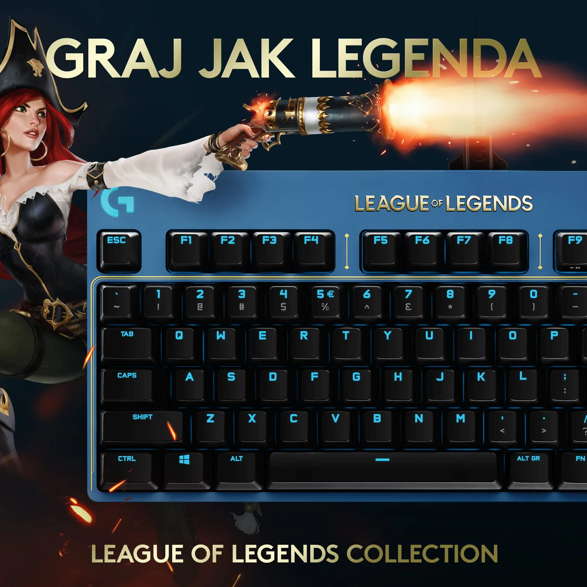 Logitech G PRO Klawiatura mechaniczna G PRO LOL-WAVE2 Nordyczna