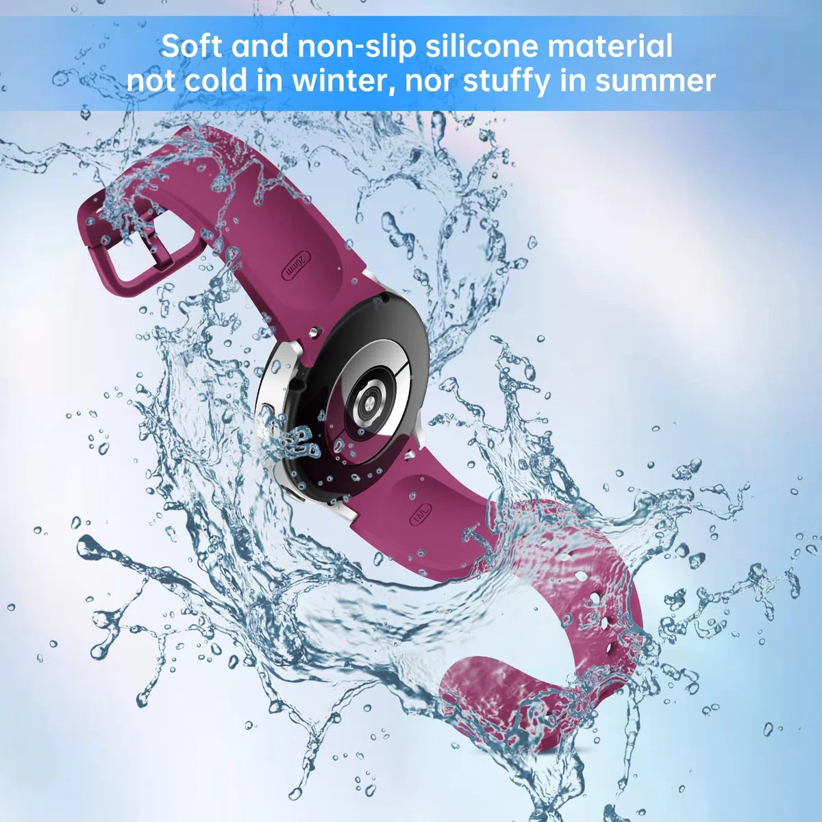 aceyoon 10 silikonowych bransoletek do Samsung Galaxy Watch 7, 6, 5, 4, 40 mm, 44 mm, FE 40 mm, 6 Classic 47 mm, 43 mm / 5 Pro 45 mm, 20 mm, miękki pasek sportowy dla kobiet i mężczyzn (S 140-180 mm)