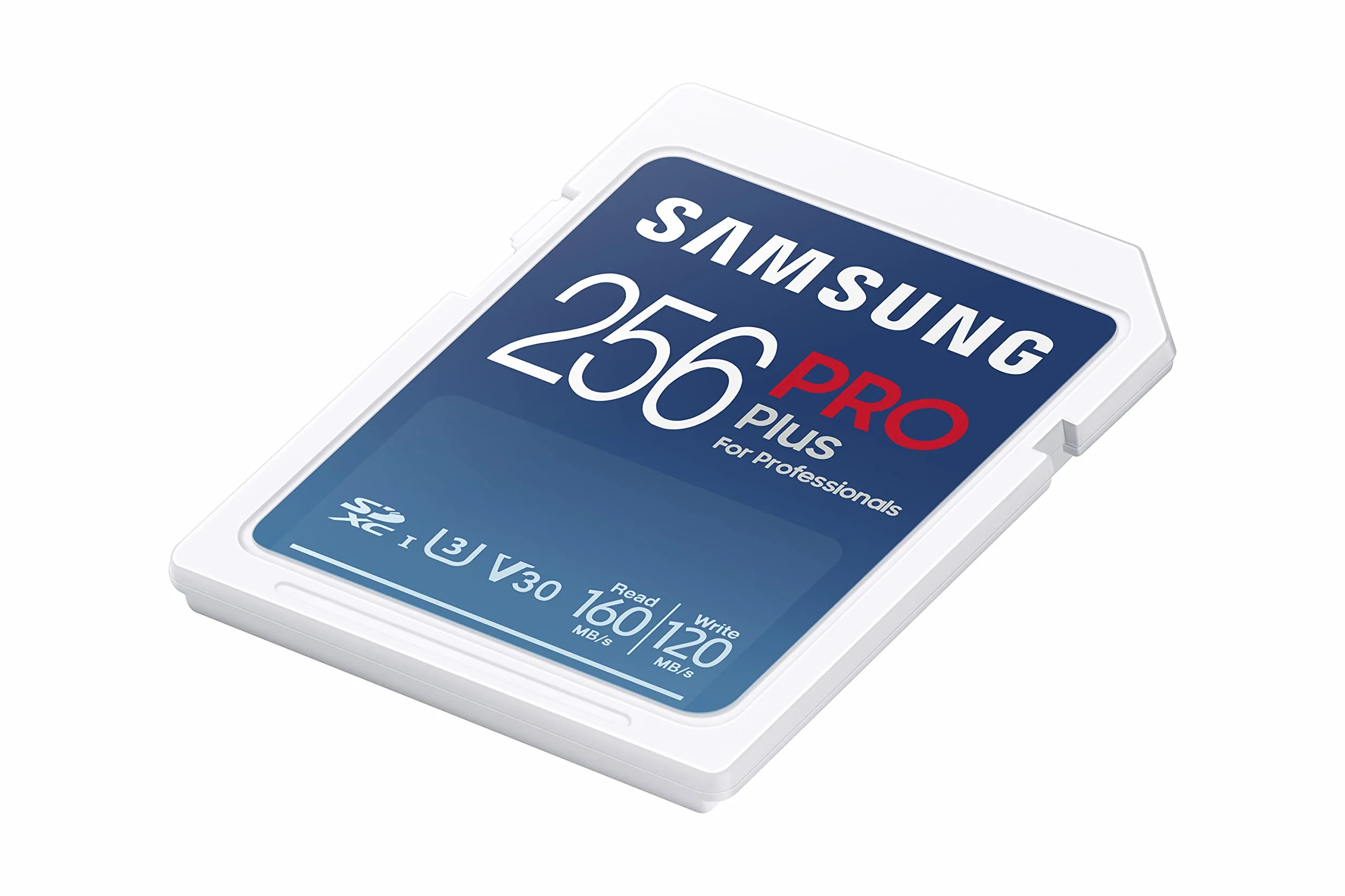 Samsung PRO Plus karta pamięci SD (MB-SD256K/EU), 256 GB, UHS-I U3, Full HD i 4K UHD, odczyt 160 MB/s, zapis 120 MB/s, do lustrzanek i kamer systemowych