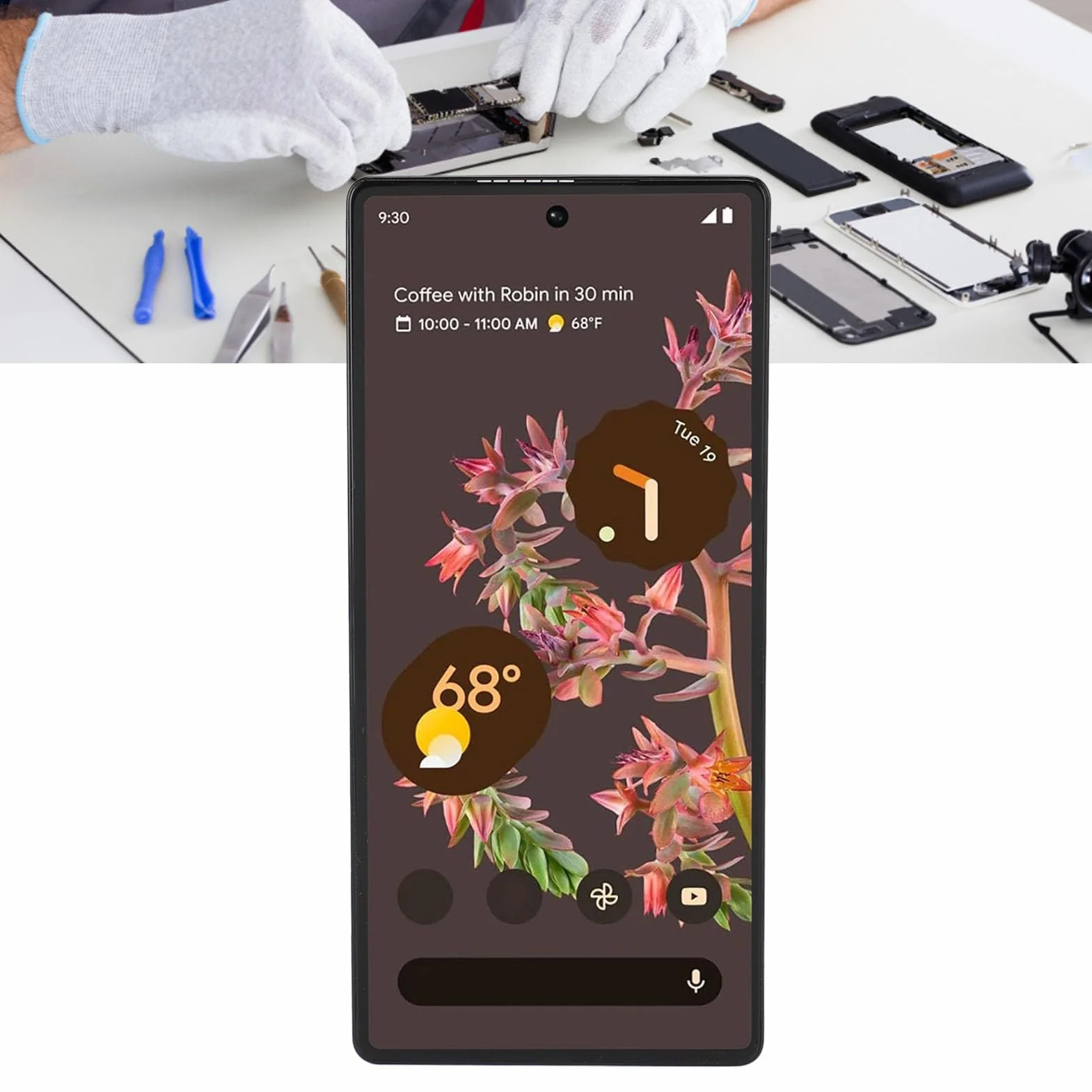 Wymiana digitizera ekranu Google Pixel 6 5G, ekran dotykowy z czujnikiem linii papilarnych, wysoka rozdzielczość, części naprawcze z narzędziami