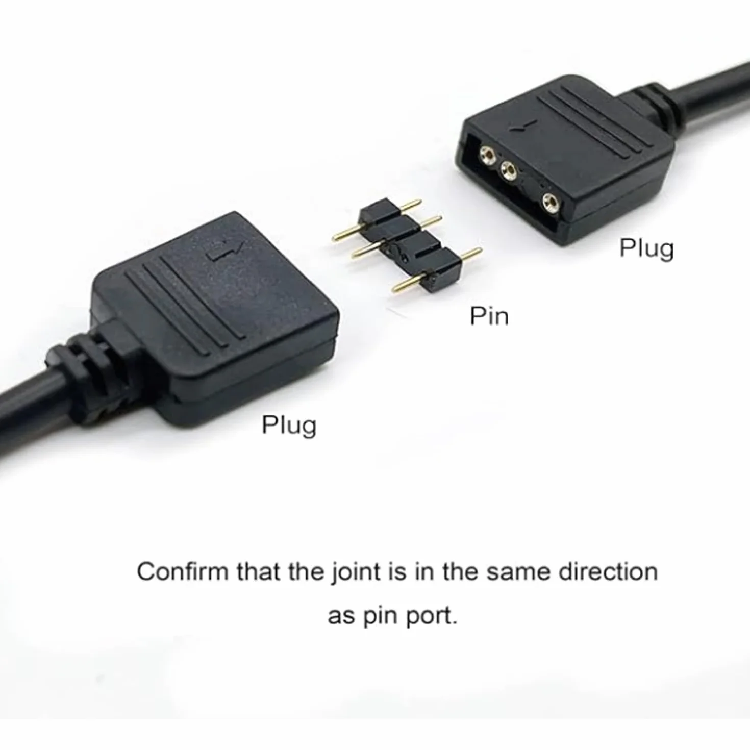 RUNCCI-YUN 5 sztuk 5 V 3-pinowy kabel przedłużający ARGB 3-pinowy, żeński na żeński ARGB przedłużacz wentylatora RGB do komputerów PC i serii LED (30 cm, czarny)