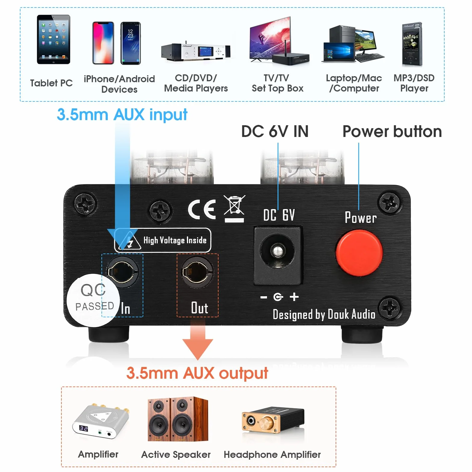 Nobsound NS-10P Mini przedwzmacniacz Valve Tube Preamp Audio Hi-Fi Stereo przedwzmacniacz rurowy z regulacją wysokości basów