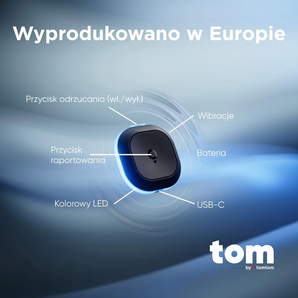 TomTom Antyradar do Samochodu – Wykrywa Fotoradary Stałe i Mobilne, Korki | Bez Abonamentu | CarPlay & Android Auto | Wyprodukowane w Europie | Tom by TT