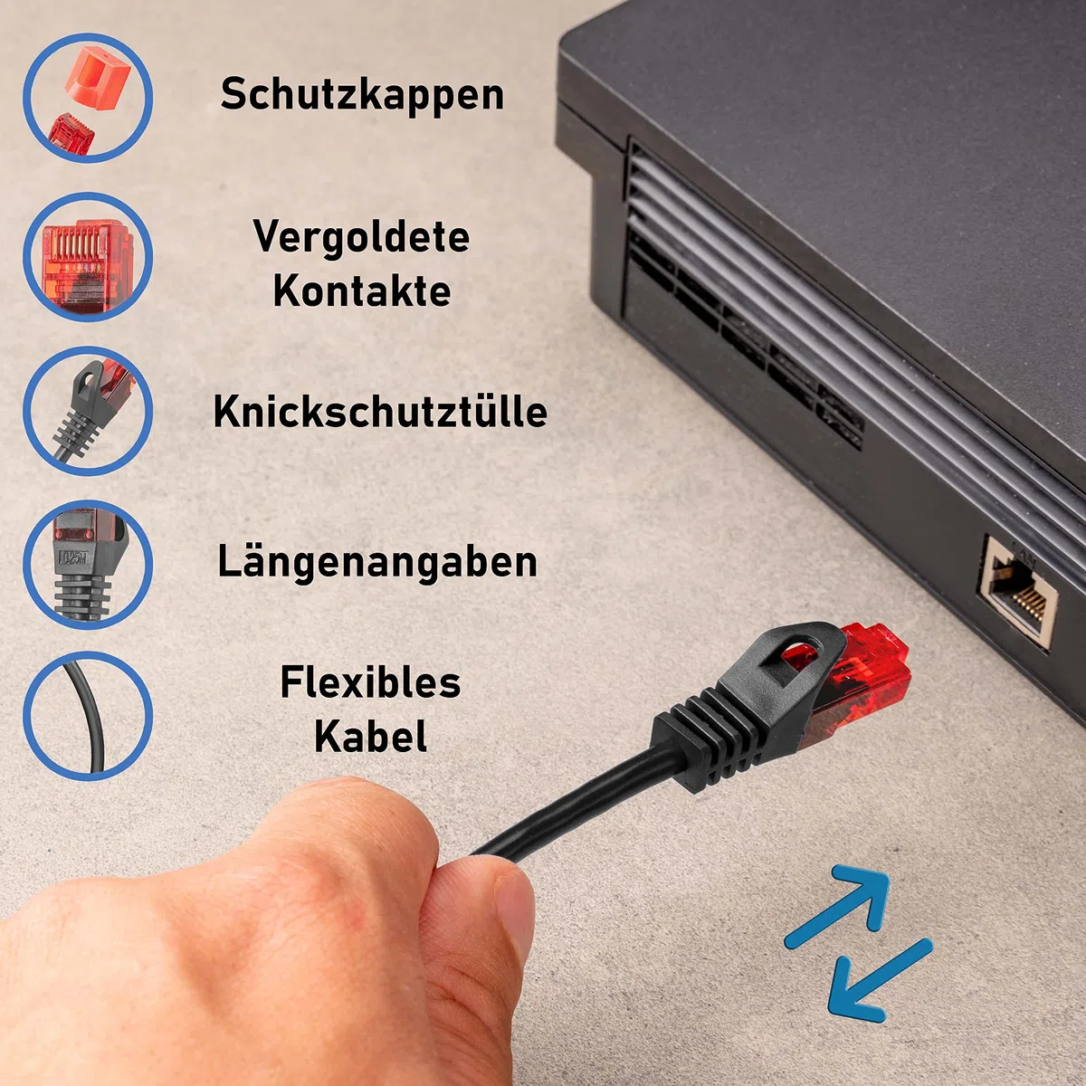 BIGtec BIG534 Kabel Sieciowy Gigabit Ethernet LAN 5 m Czarny
