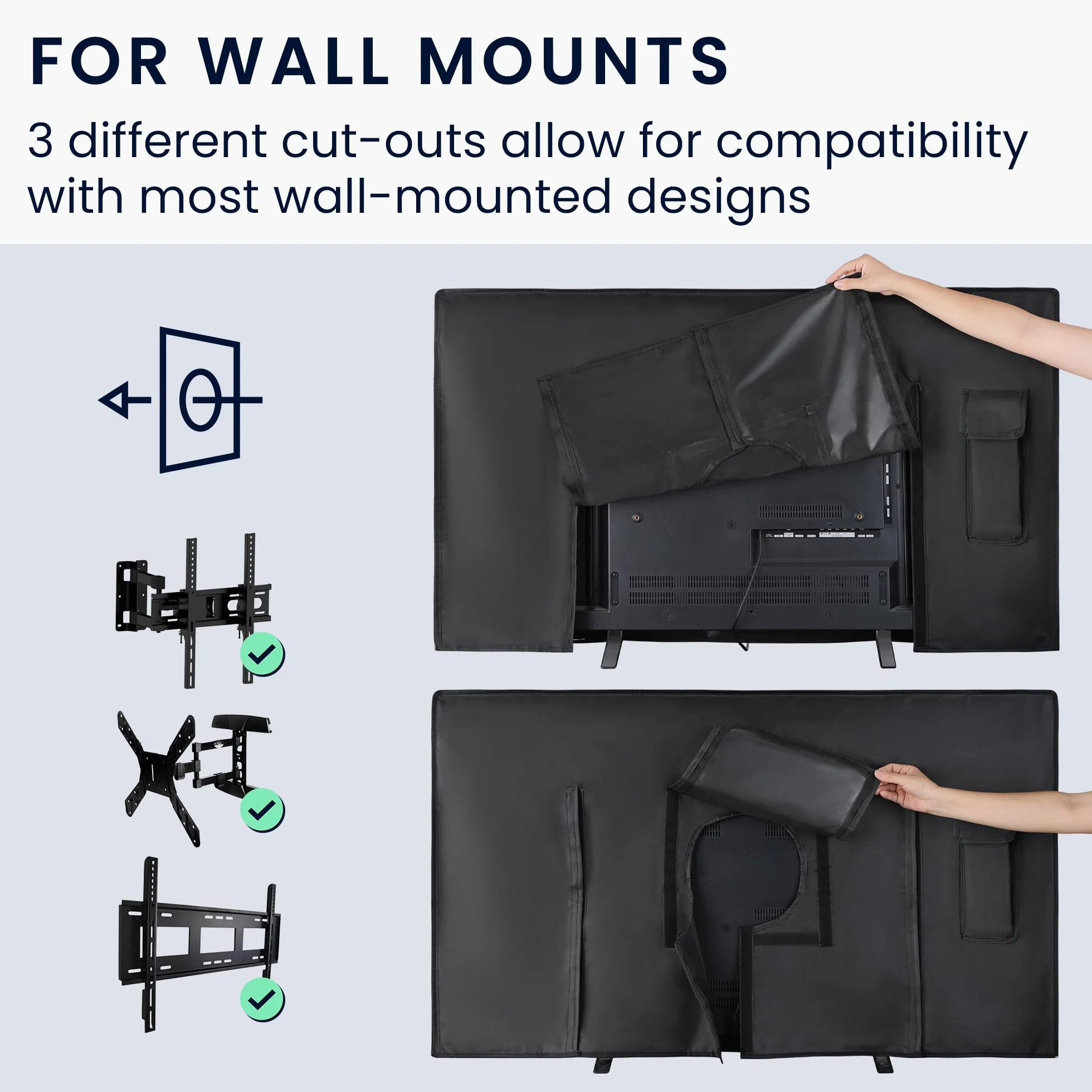 kwmobile 65" osłona TV Outdoor TV pokrowiec ochronny odporny na warunki atmosferyczne czarny