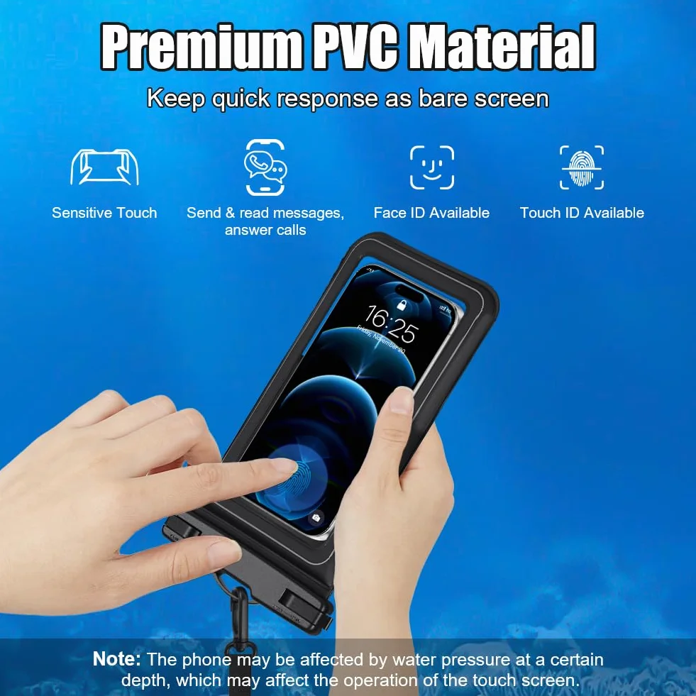 2 sztuk Wodoszczelne etui na telefon komórkowy,IPX8 Wodoodporna torba na smartfona,wodoodporna pływająca kieszeń na telefon iPhone 16 15 14 13 12 Pro XS do 7"