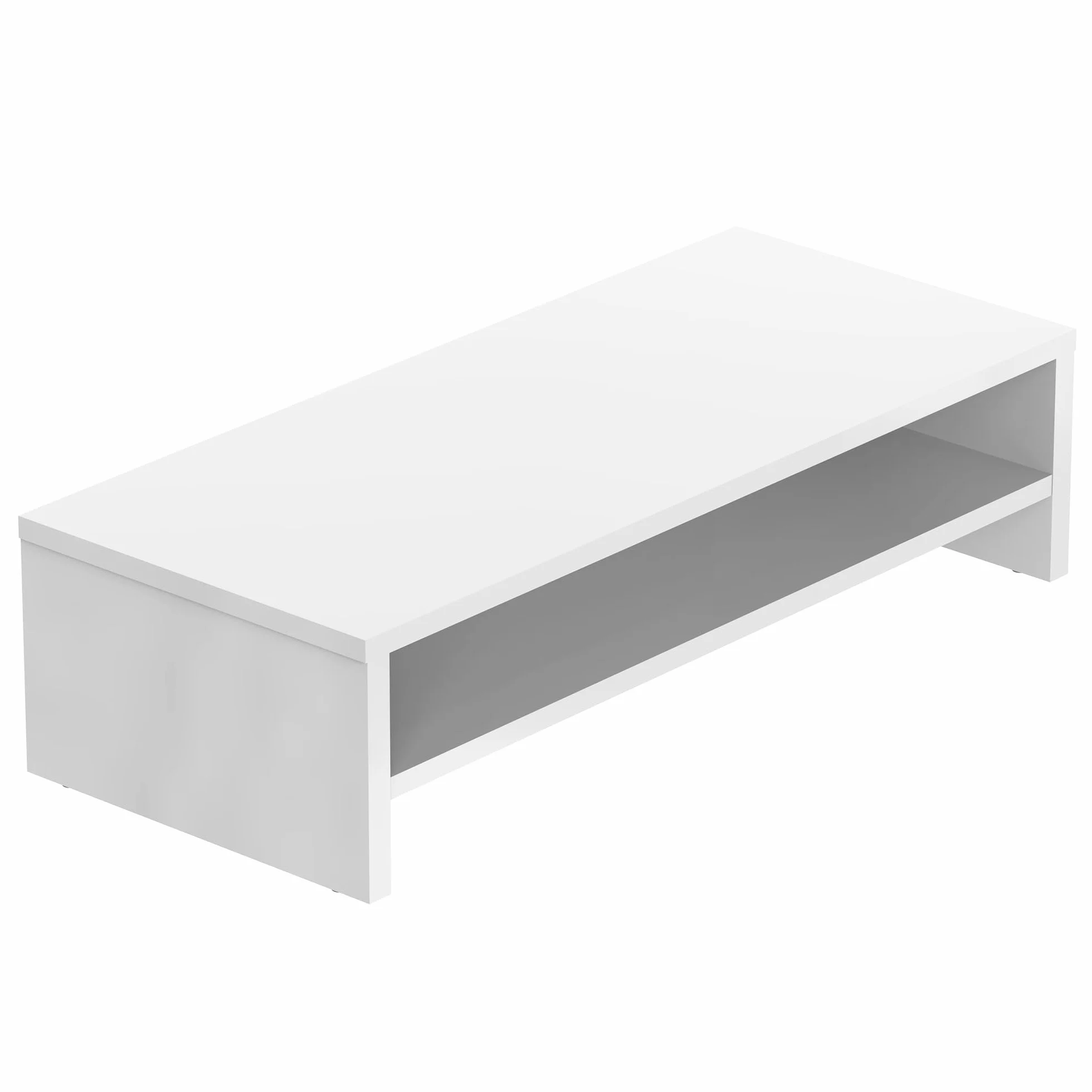 FITUEYES Stojak na monitor 2-poziomowy 54 cm drewniany biały