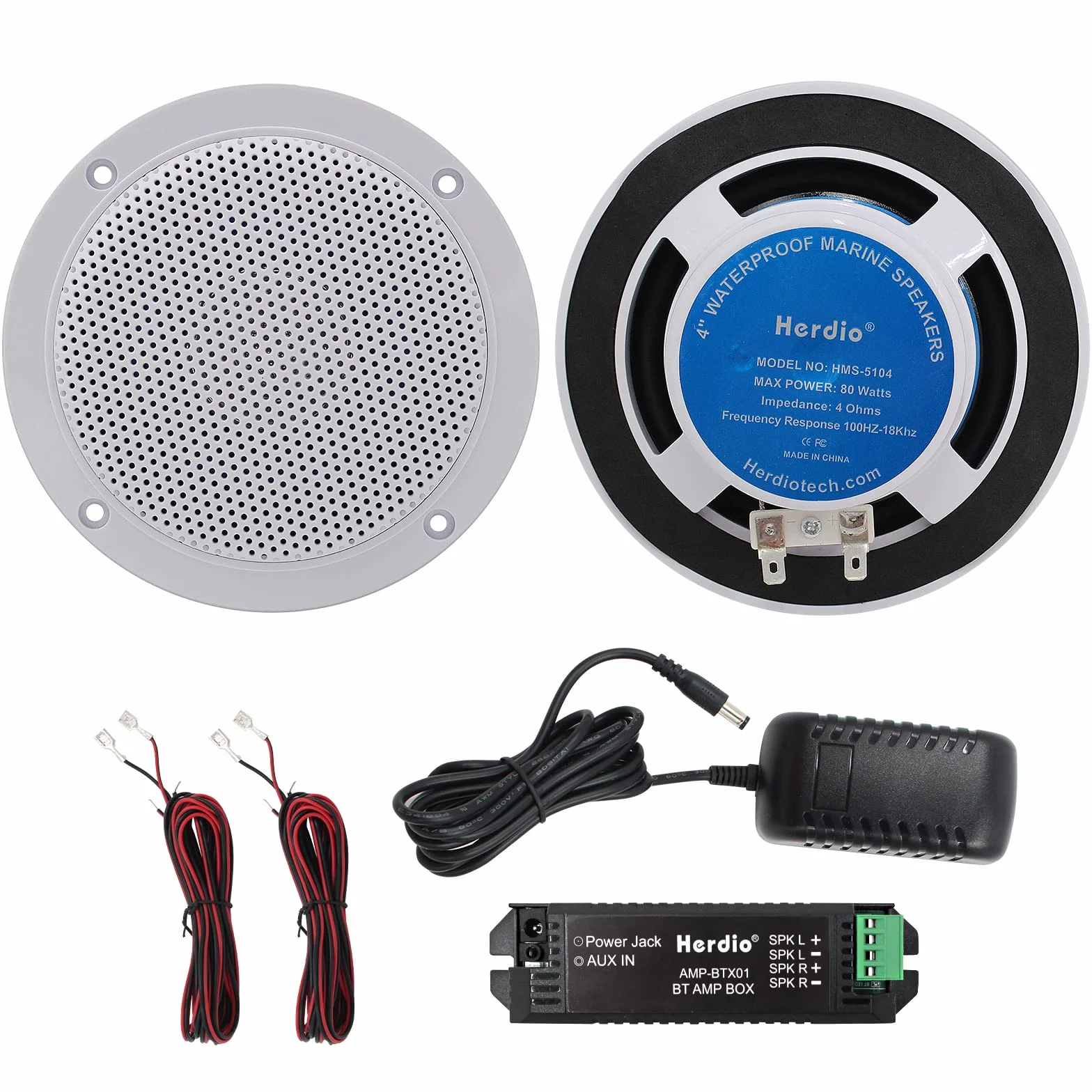 Herdio 160 W 4-calowy zestaw głośników sufitowych wodoodporny Bluetooth