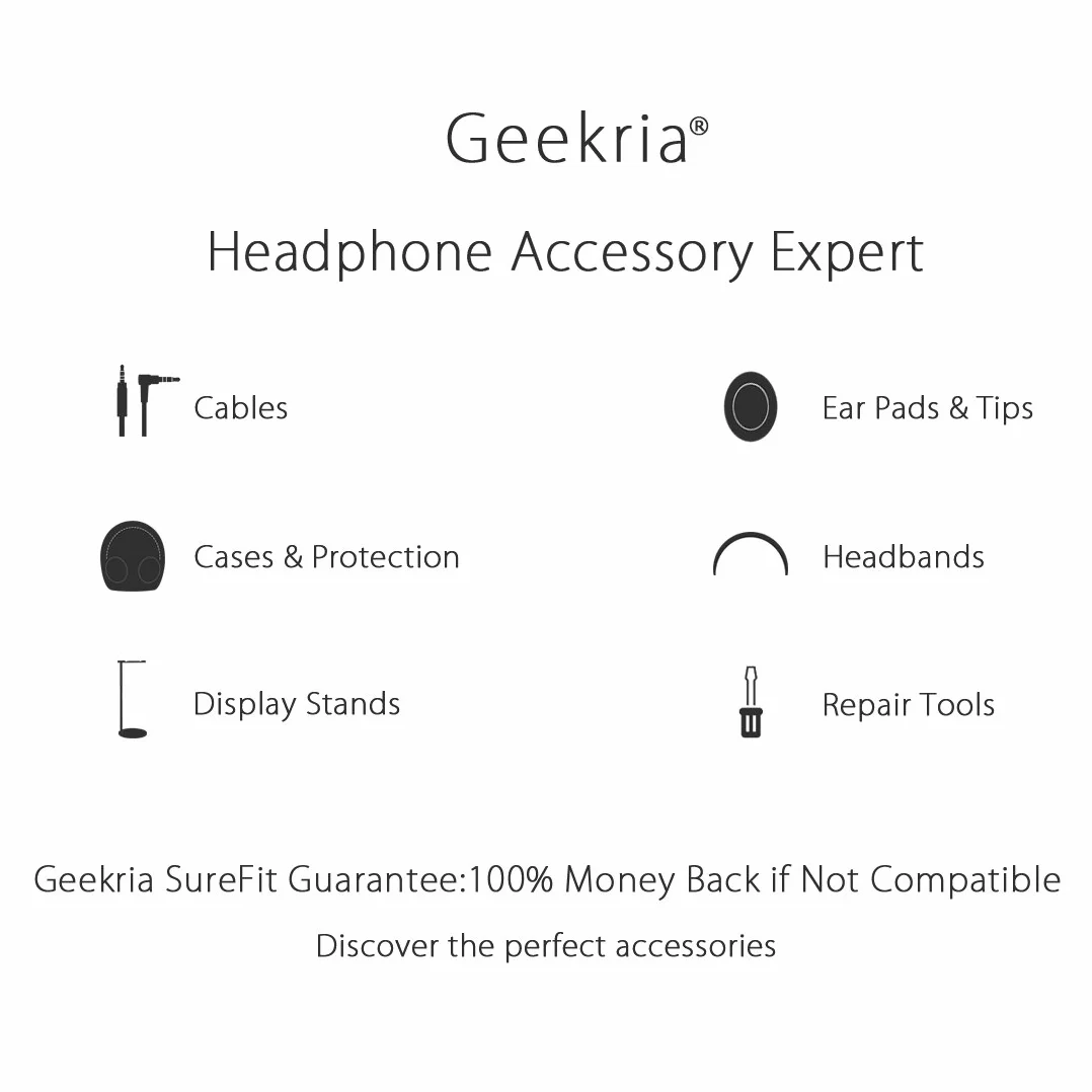 Geekria kabel audio kompatybilny ze słuchawkami Bose 700, QuietComfort Ultra, QC 45/35II/35/25/SE, wymienny przewód stereo z 3,5 mm na 2,5 mm (1,2 m/4 stopy)