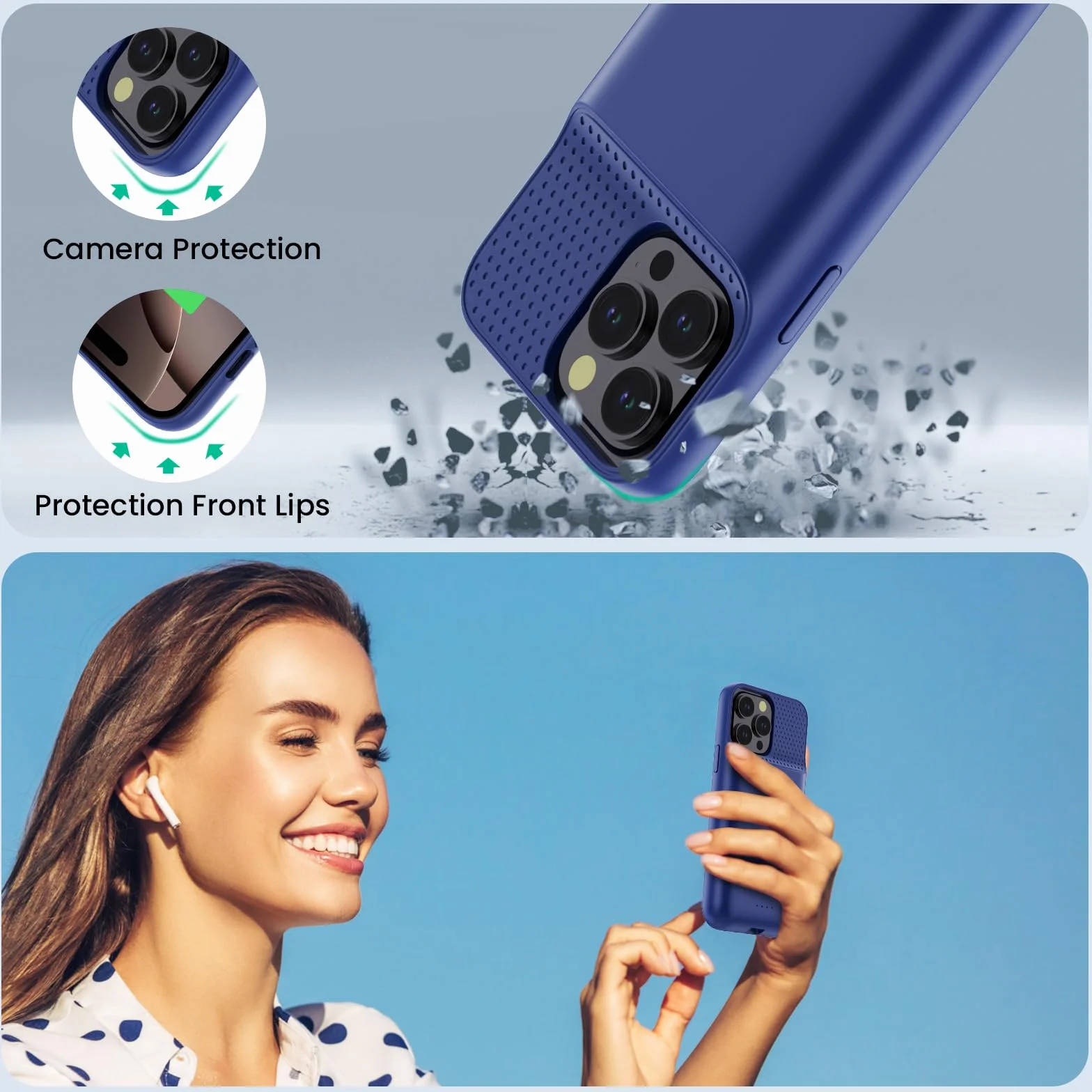 Feob Etui na baterię do iPhone 16 Pro Max, 8600 mAh 15 W powerbank, etui dodatkowe z akumulatorem, etui do ładowania, etui na telefon komórkowy, etui na telefon komórkowy, etui z baterią do iPhone 16