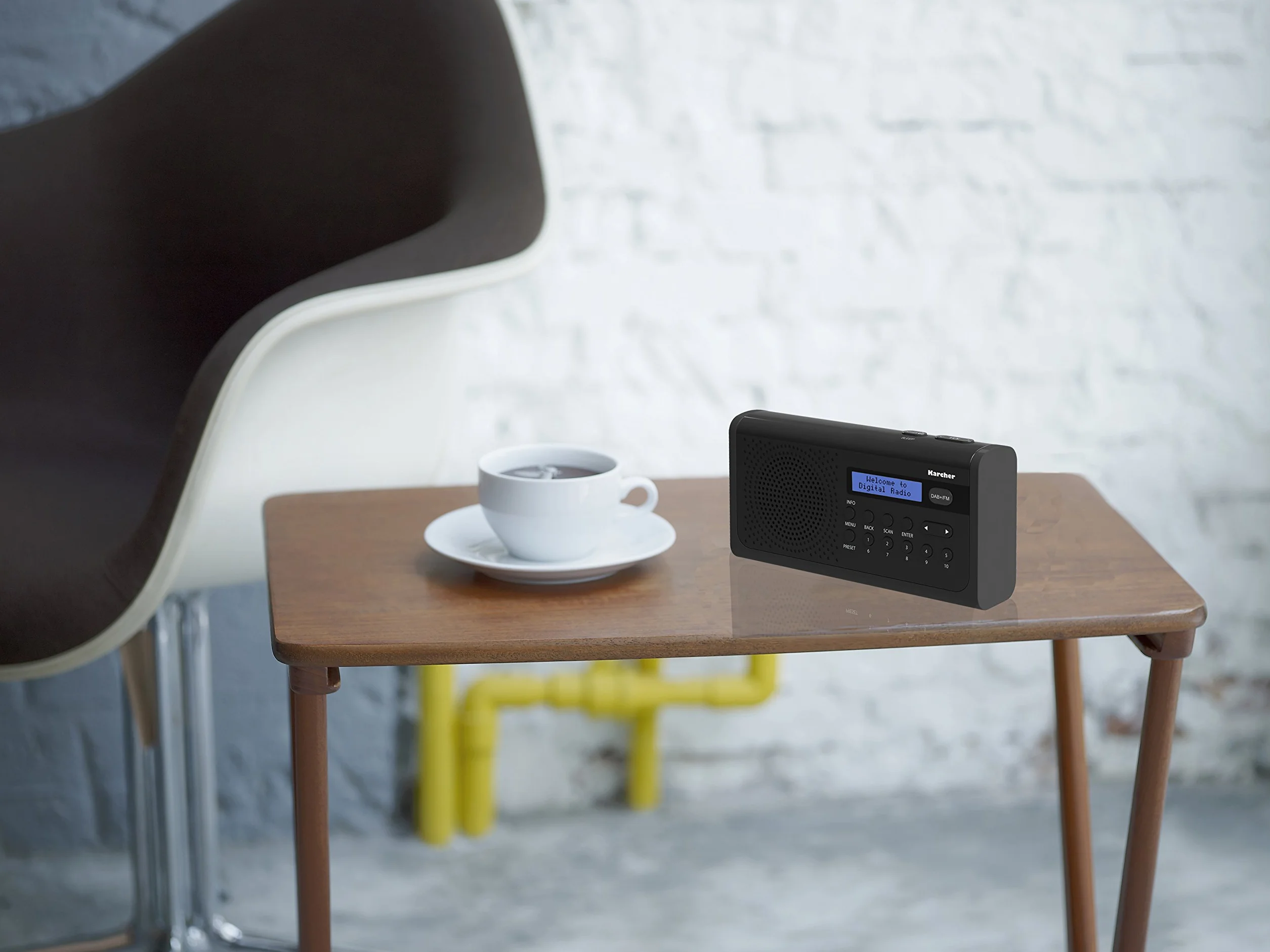 Karcher DAB 2405 przenośne radio DAB+ DAB+ UKW zasilanie sieciowe akumulatorowe głośnik wyświetlacz LCD