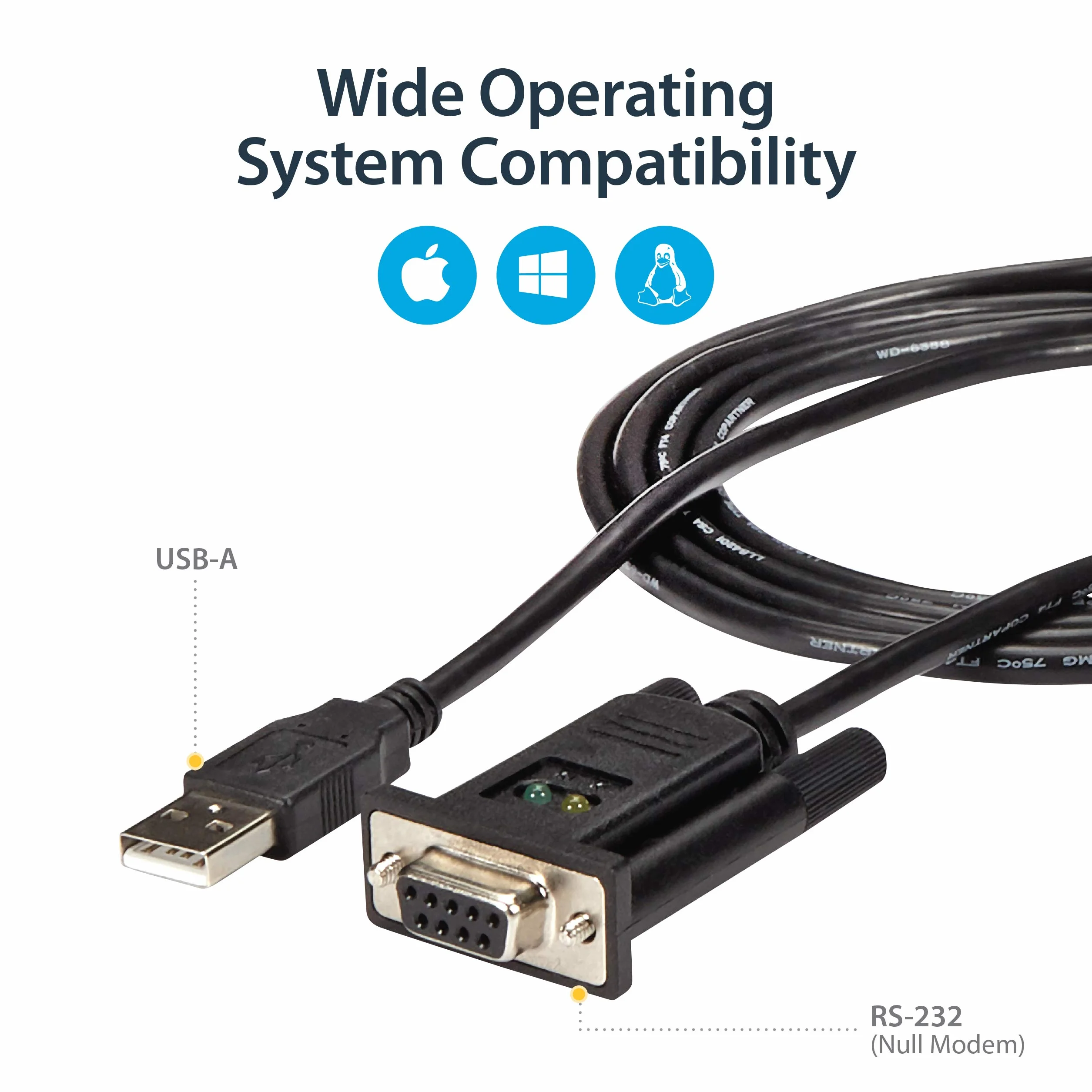 StarTech.com Adapter USB na szeregowy RS232 - DB9 szeregowy adapter DCE kabel z FTDI - modem zerowy - USB 1.1/2.0 - zasilany magistralą USB (ICUSB232FTN)