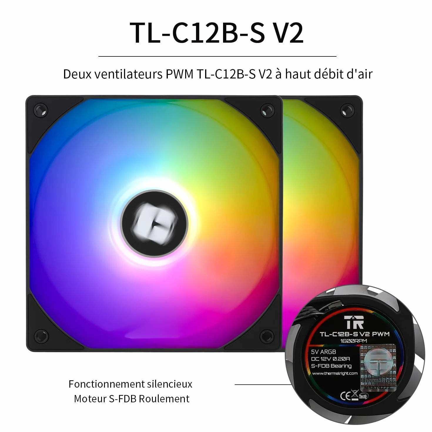 TR PS120SE ARGB wentylator chłodzący CPU, 7 rur grzewczych, chłodzenie procesora, wentylator Dual PWM TL-C12B-S V2, technologia AGHP, łożysko S-FDB, do AMD AM4 AM5/Intel 1700/1150/1151/1200