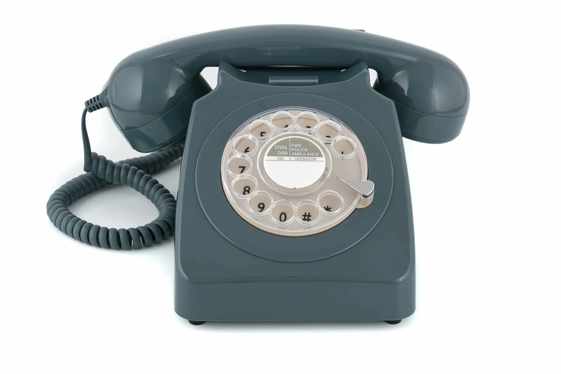 GPO 53311 GPO746RGY 746 Desk Phone Rotary Dial Grey,16 x 21.5 x 14.5 cm,Grijs