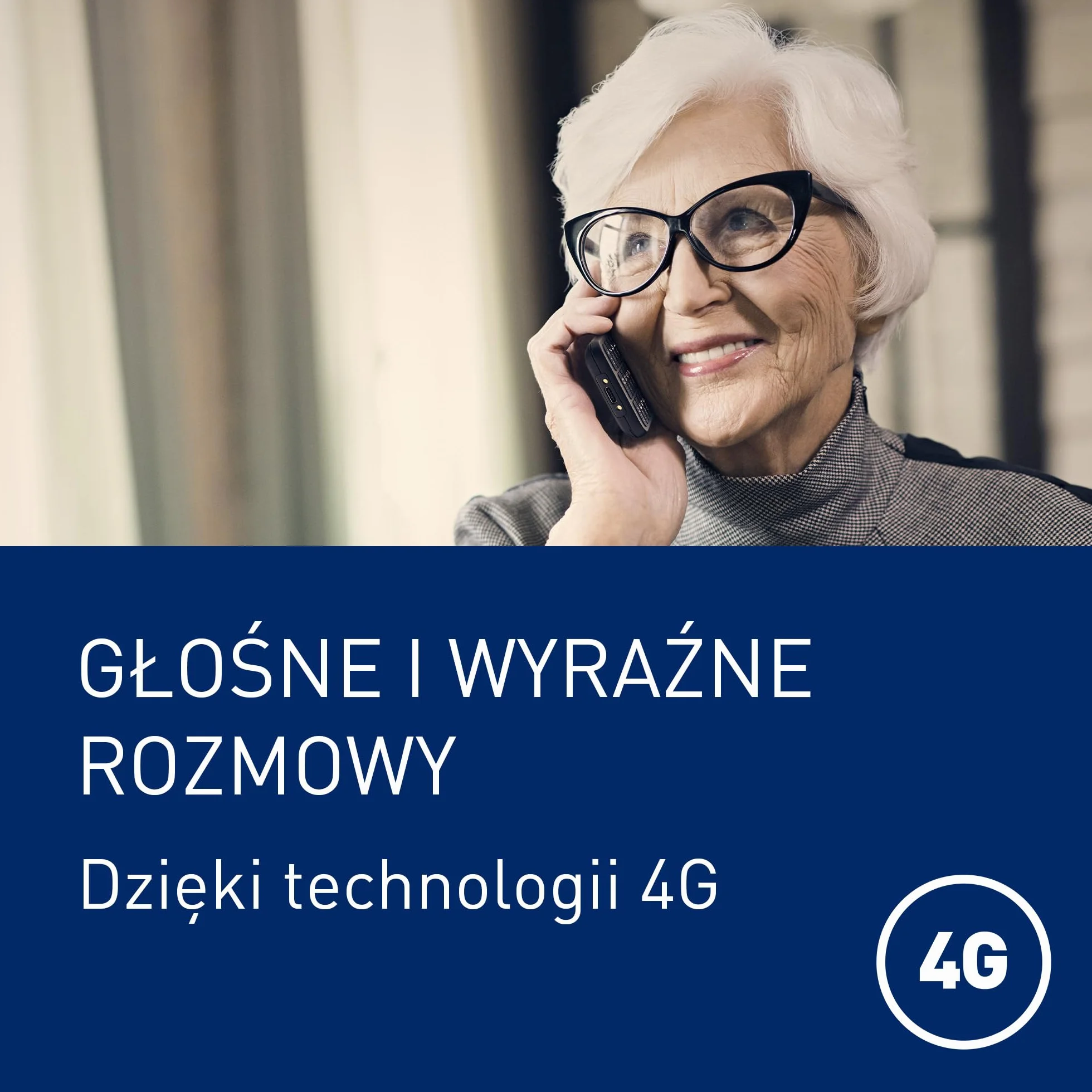 Panasonic KX-TU260EXB Telefon komórkowy 4G duże przyciski IP44 USB C czas rozmowy 7,5h ekran 2,4 cala czarny