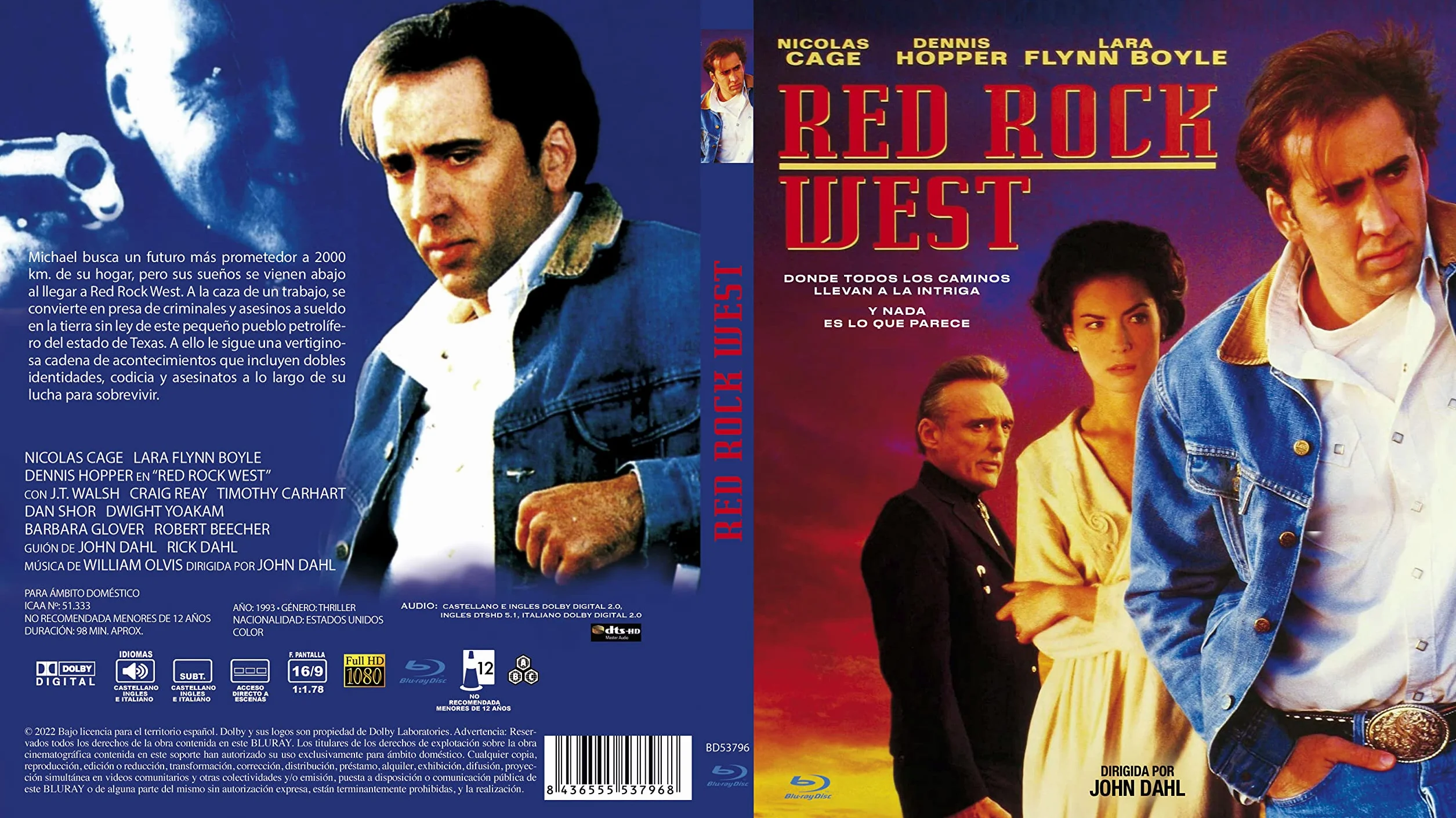 Red Rock West (1993) Blu Ray Spain Import, Plays in English/Brak języka niemieckiego