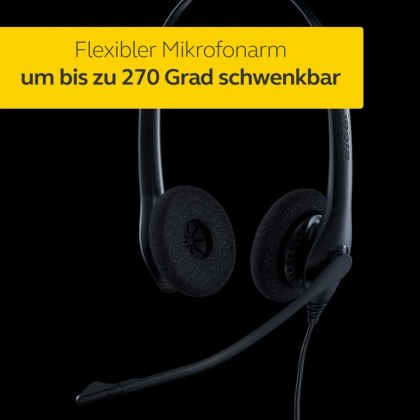 Jabra Biz 1500 Quick Disconnect On-Ear Stereo Headset - Corded Headphone with Noise-cancelling Microphone and Volume Spike Protection for Deskphones, Black