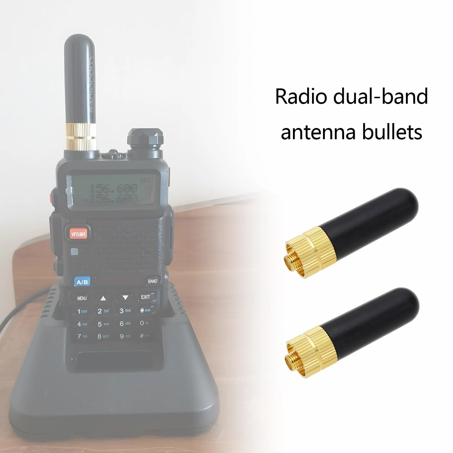 OTOTEC 2 szt. radia SRH805S SMA-F żeńska antena kulowa 144/430/1200 MHz antena Walkie Talkie dwupasmowa kompatybilna z Baofeng GT-3 UV-5R BF-888s radio 51 x 14 mm, czarna