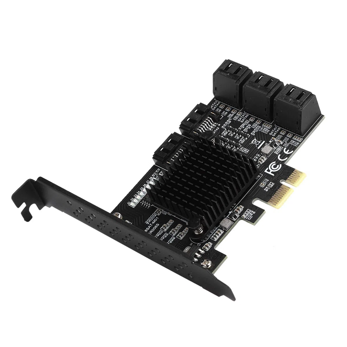 ASHATA Karta PCIE SATA, karta rozszerzeń kontrolera PCI-E do SATA3.0, 8-portowa karta rozszerzeń interfejsu SATA3.0, karta adaptera PCI-E SATA pasuje do 7/8/XP/10