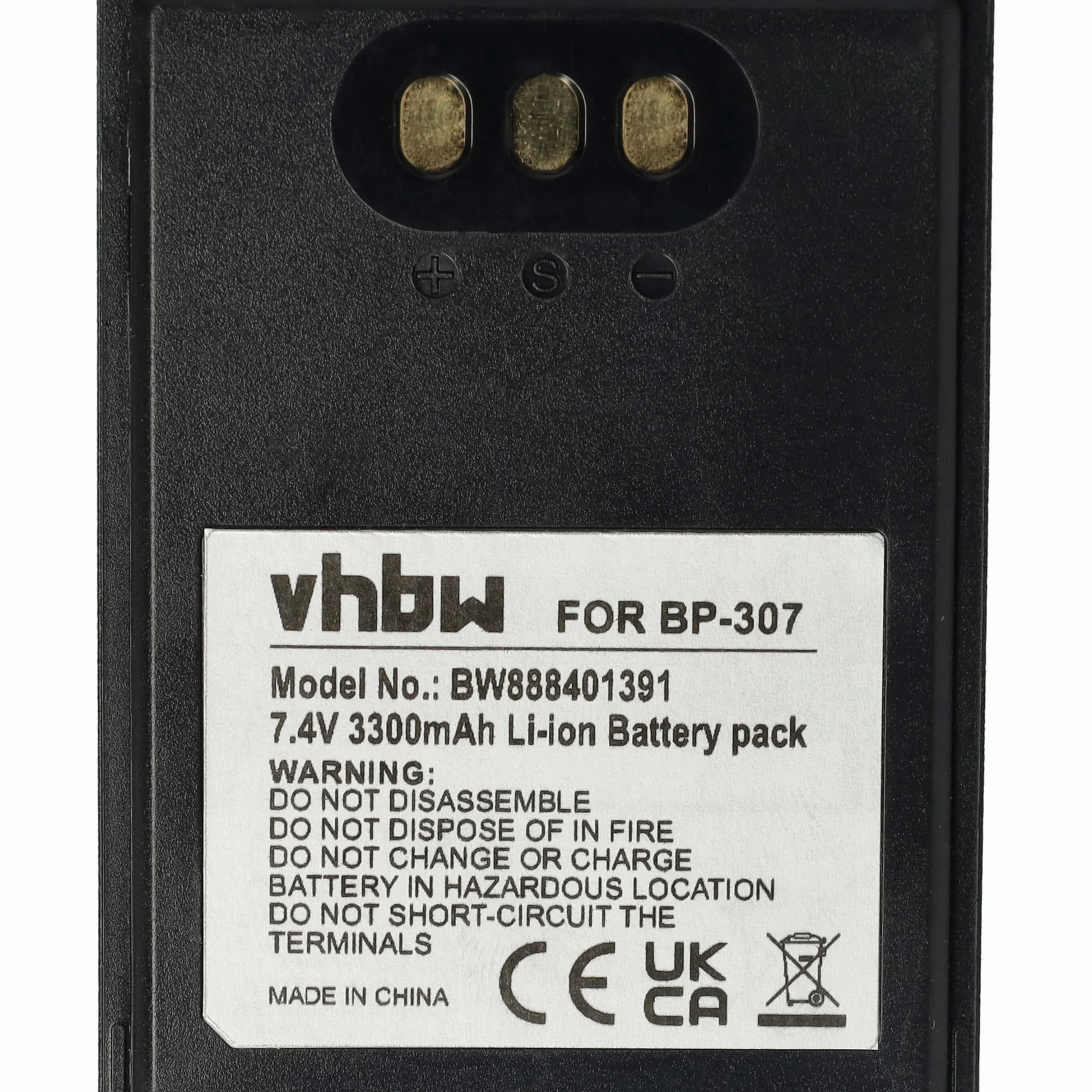 vhbw Bateria kompatybilna z Icom ID-52E, IC-705, ID-31E, ID-51E, IP-100H krótkofalówka, Walkie Talkie (3300 mAh, 7,4 V, Li-Ion) + klips do paska