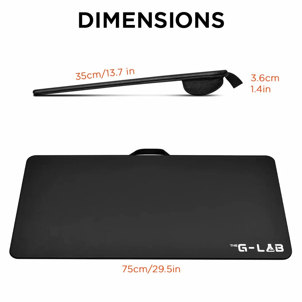 THE G-LAB K-Board Cadmium półka na laptopa z poduszką XXL, idealna do domowego biura/gier na łóżko lub sofę, stojak na laptopa 13"-19", bardzo duża, z uchwytem