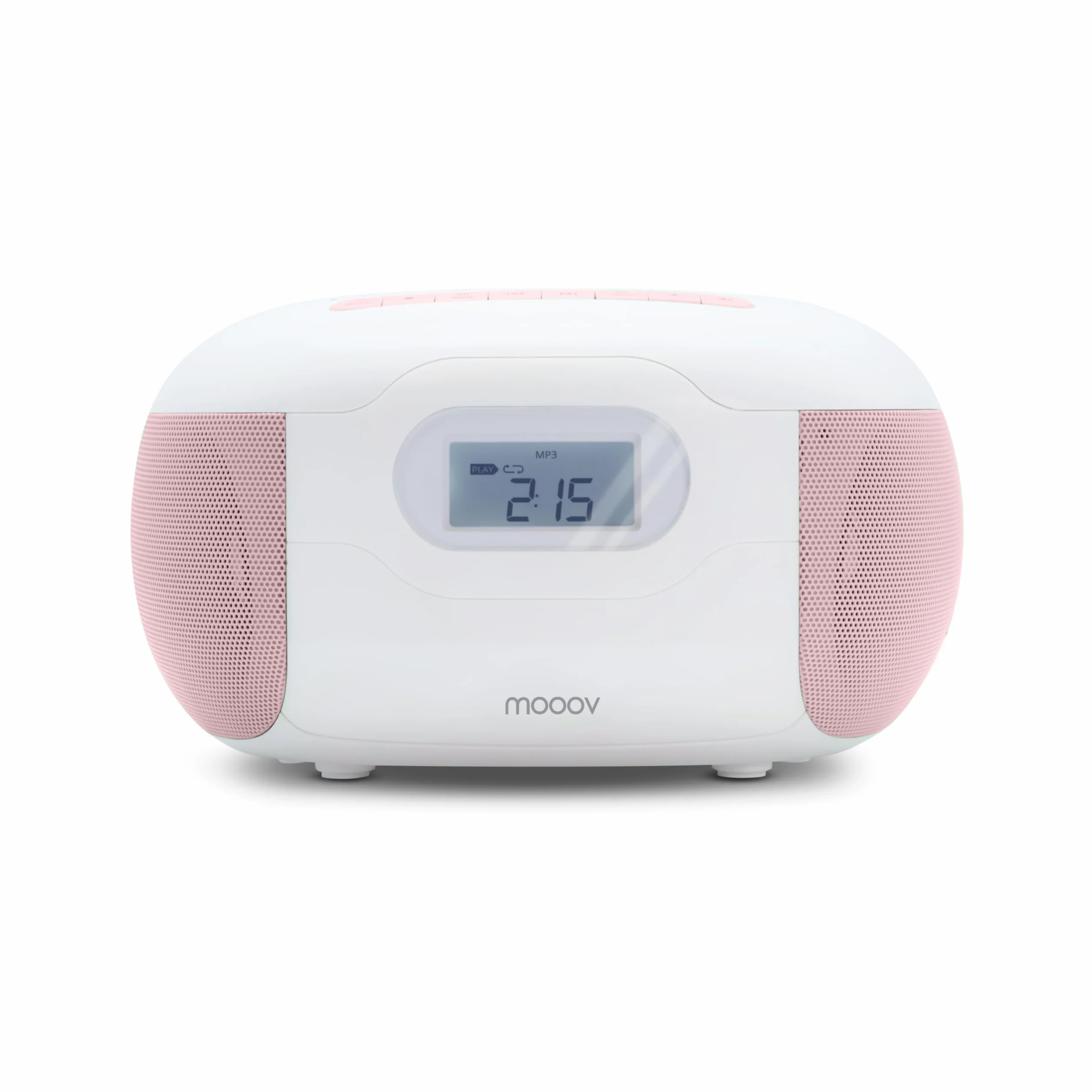 Metronic Przenośny odtwarzacz CD Radio Bluetooth Eden, MP3 z portem USB, odtwarzacz kart micro SD, radio CD - różowy - 477185