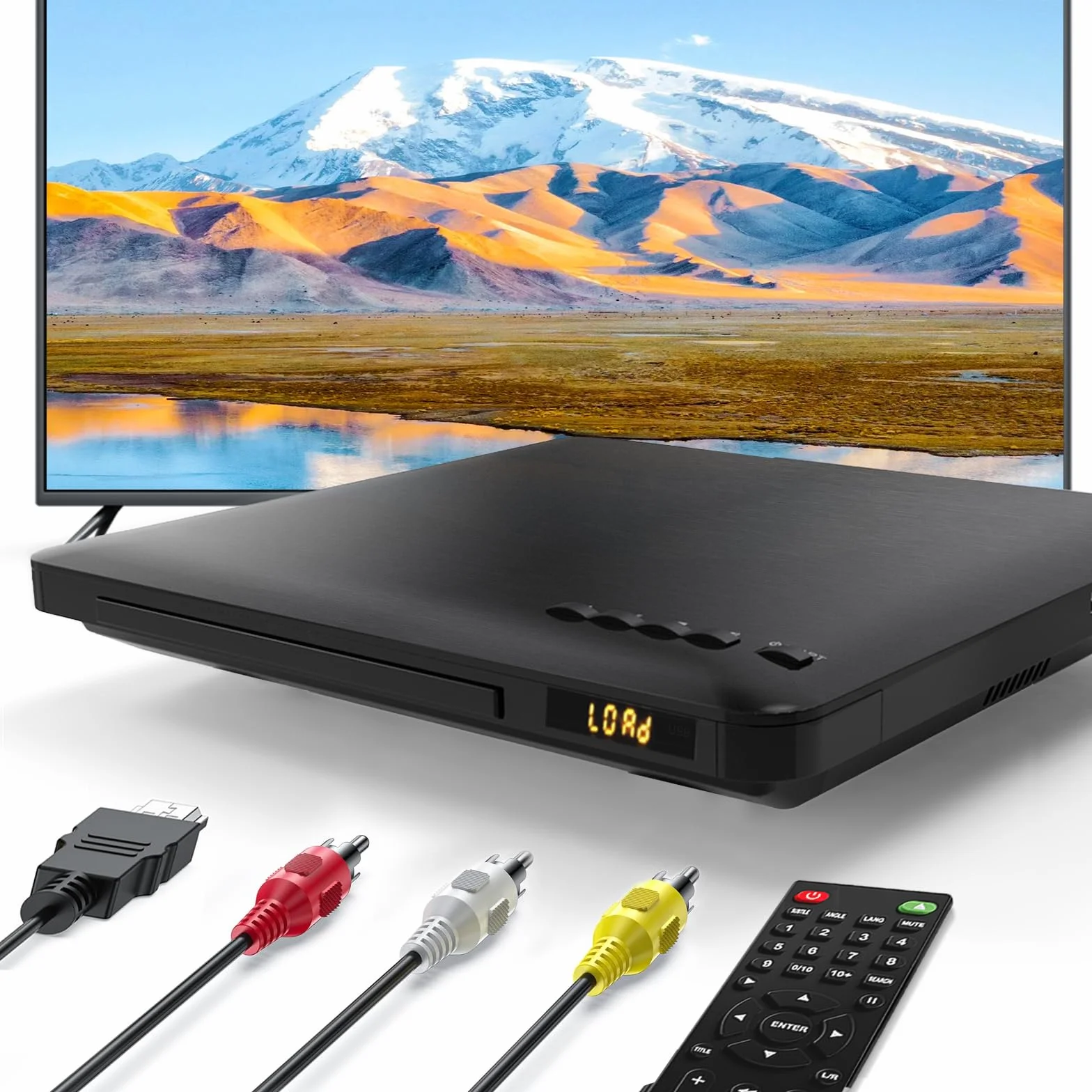 Odtwarzacze DVD do telewizorów z HDMI, odtwarzacze DVD bez podziału na regiony z systemem NTSC/PAL, odtwarzacz CD do domowego systemu stereo, dołączone kable HDMI/RCA, pilot zdalnego sterowania