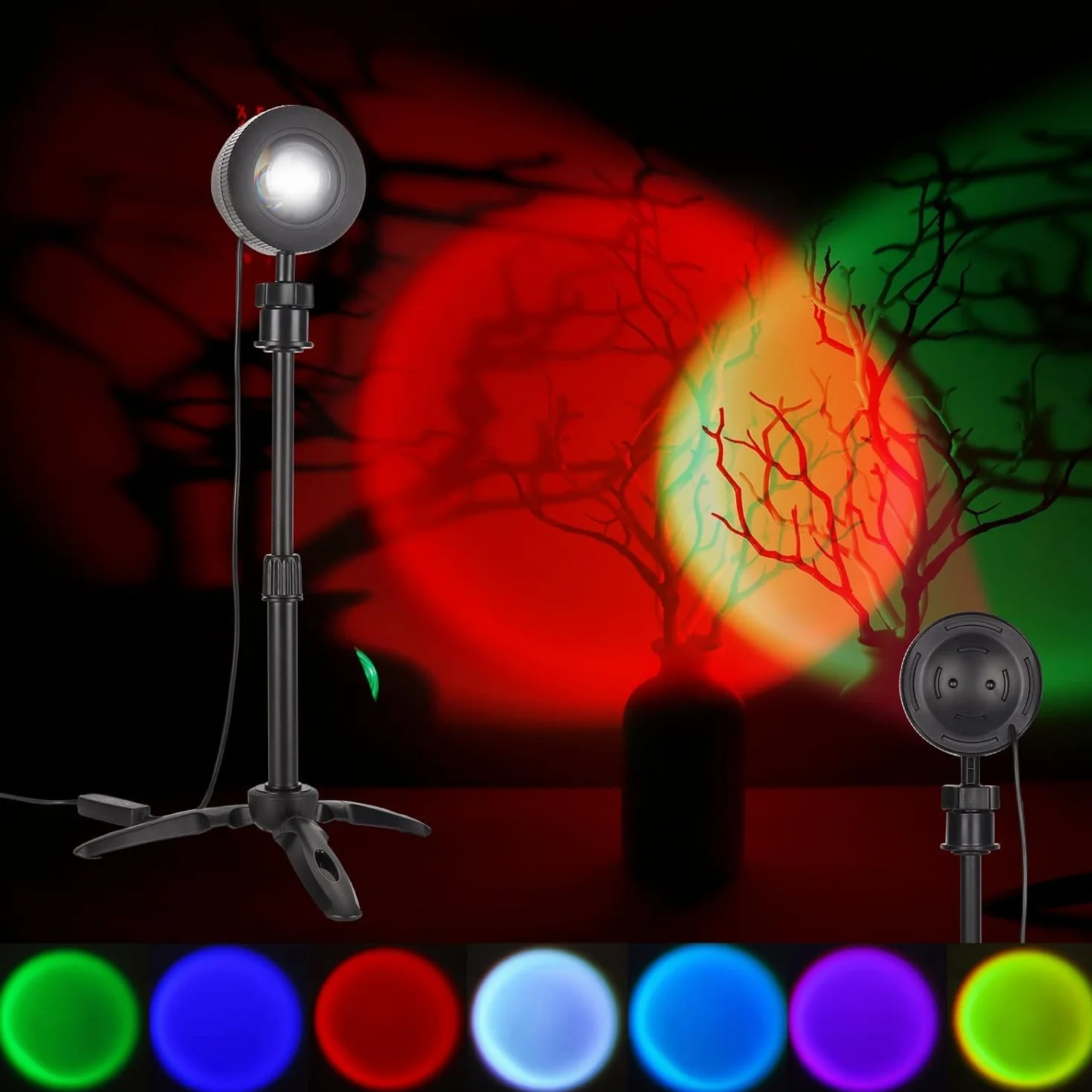 Sunset lampa projekcyjna Sunset Projection, lampa USB LED z projektorem zachodu słońca, światło