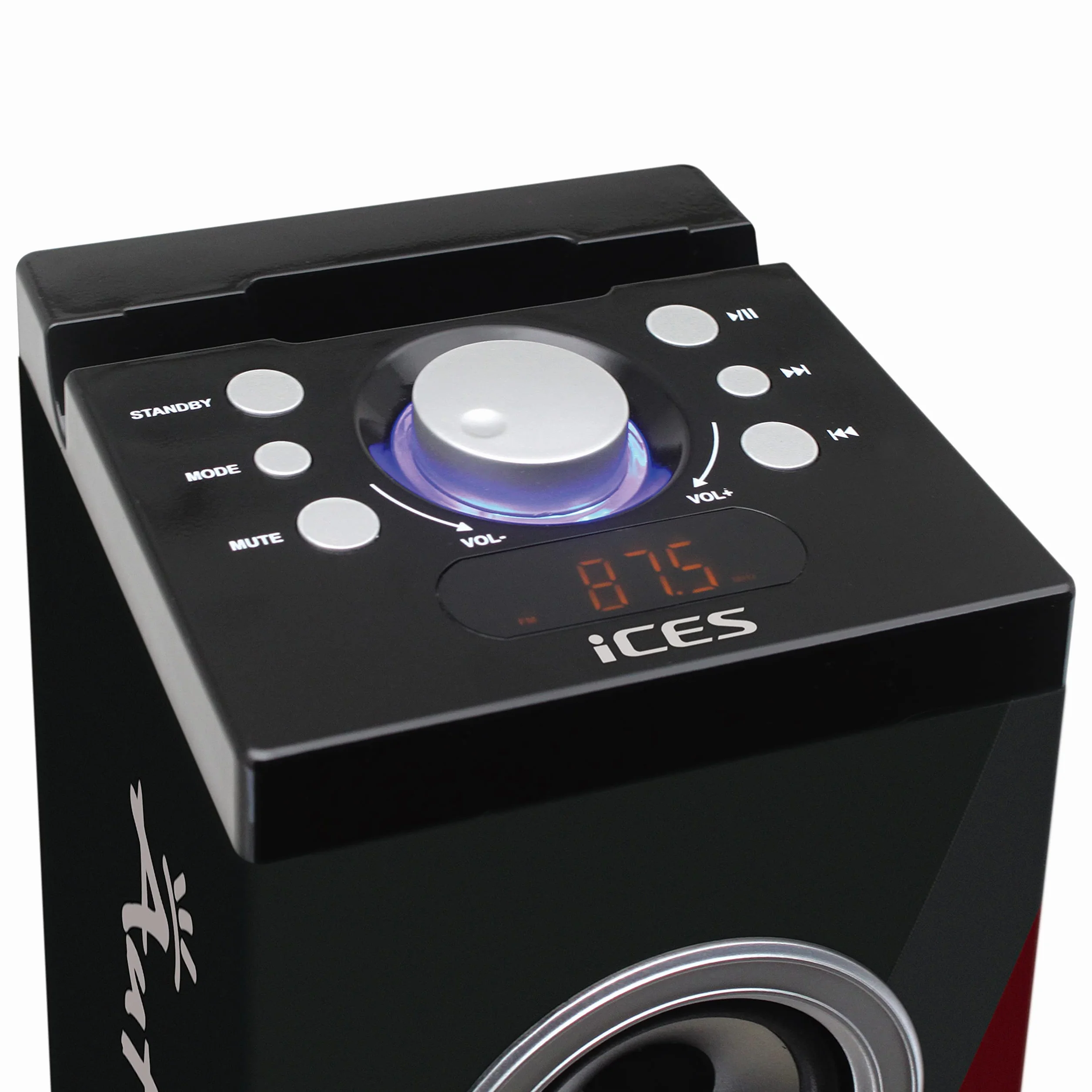 iCES IBT-6 Bluetooth głośnik stojący – 40 W RMS – radio PLL FM – wejście USB – gniazdo na karty SD – wejście AUX – z pilotem zdalnego sterowania – Niemcy
