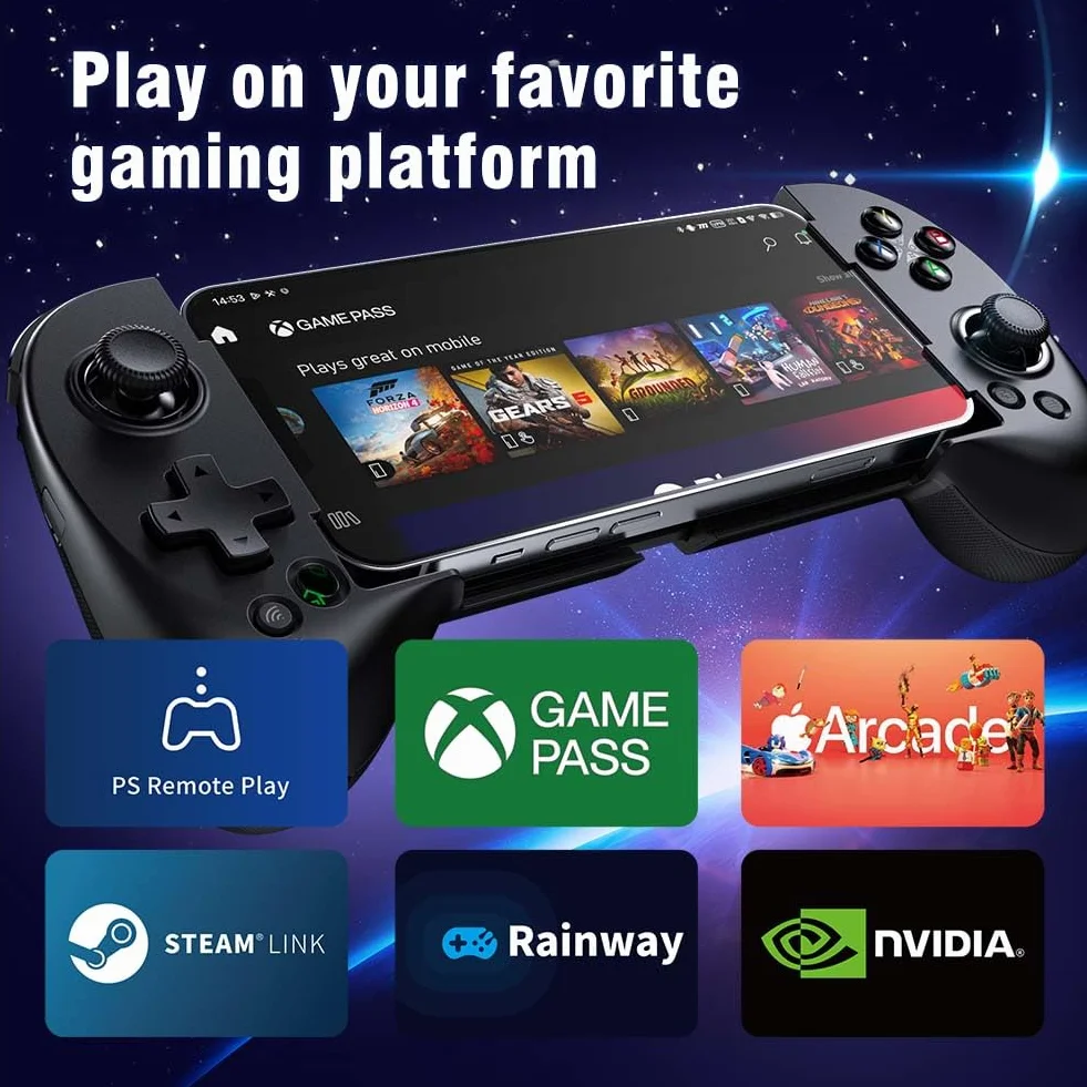 ShanWan Kontroler do smartfona Android iOS regulowaną wysokością joysticka Xbox Cloud Steam Link GeForce NOW MFi Arcade Game