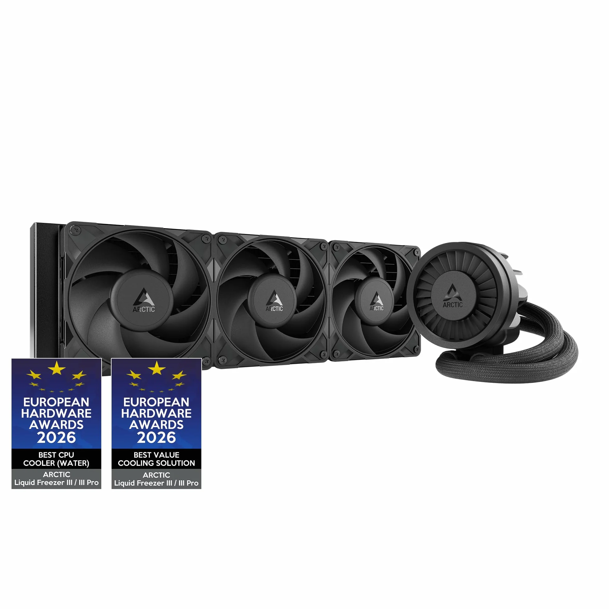 ARCTIC Liquid Freezer III Pro 360 - Chłodnica Procesora AIO, 3 x 120 mm Chłodzenie Wodne, Grzejnik 38 mm, Pompa PWM, Wentylator VRM, AMD AM5/AM4, Intel LGA1851/1700 Rama Kontaktowa - Czarny