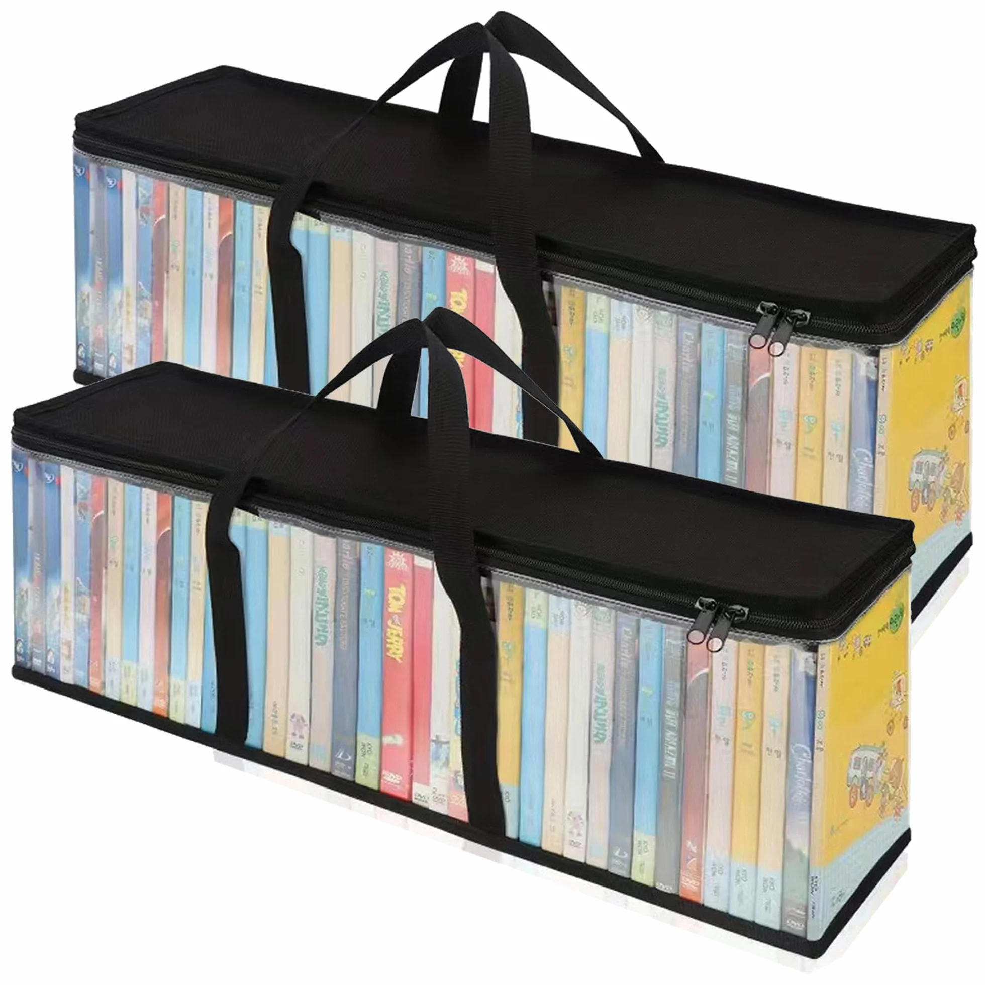 2 Pakiet Przenośne Torebki Do Przechowywania Dvd/Cd, Handy Disc Cd Carry Case, Dvd Ochronny Uchwyt Do Zbierania Pyłu/Organizator, Uchwyty, Filmy Lub Gry Wideo z Wytrzymałymi (60x22x15.2 cm)