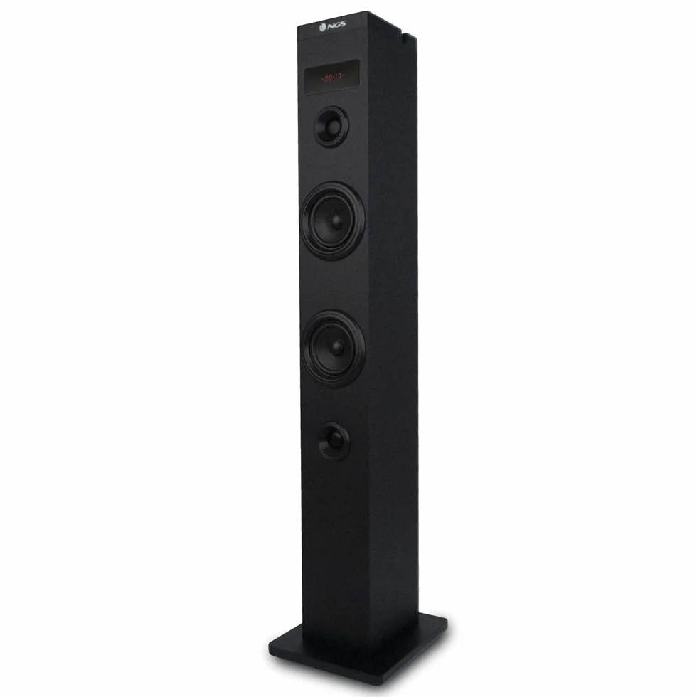 NGS SKY CHARM BLACK- Głośnik Kolumnowy Bluetooth 50W z Pilotem, Wejściem Optycznym, USB, Radiem FM i AUX IN (Kolor Czarny)