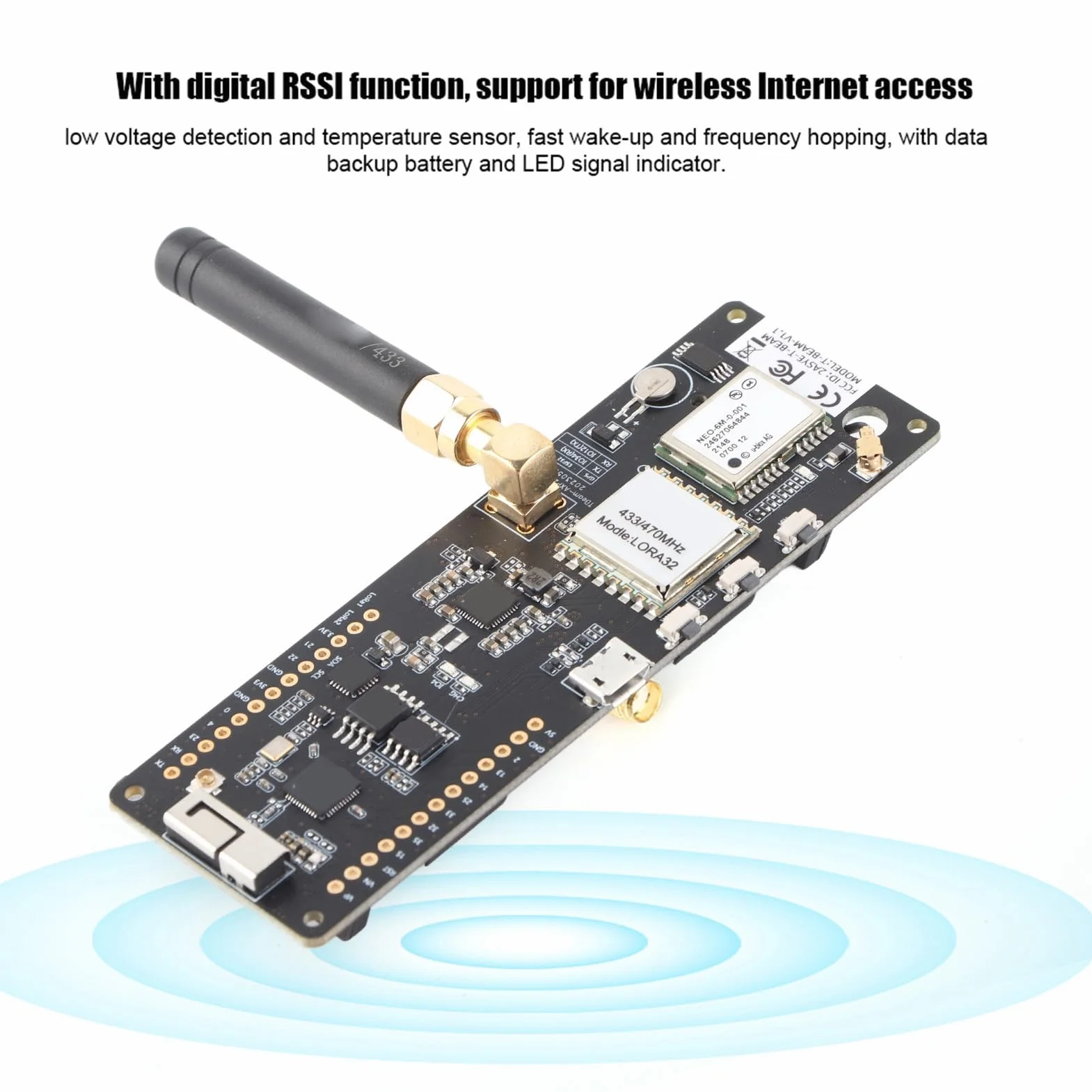 dla TTGO T-Beam ESP32 LoRa 915 Mhz Moduł GPS WiFi z płytką rozwojową Podstawy Baterii, moduł GPS NEO-6M, Globalny System Pozycjonowania, Uniwersalny Zasilacz 3 V-5 V.