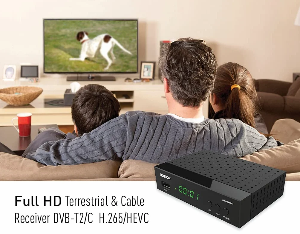 Odbiornik DVB-T2/C H.265 FTA Full HD PVR USB HDMI EDISION PICCO T265+